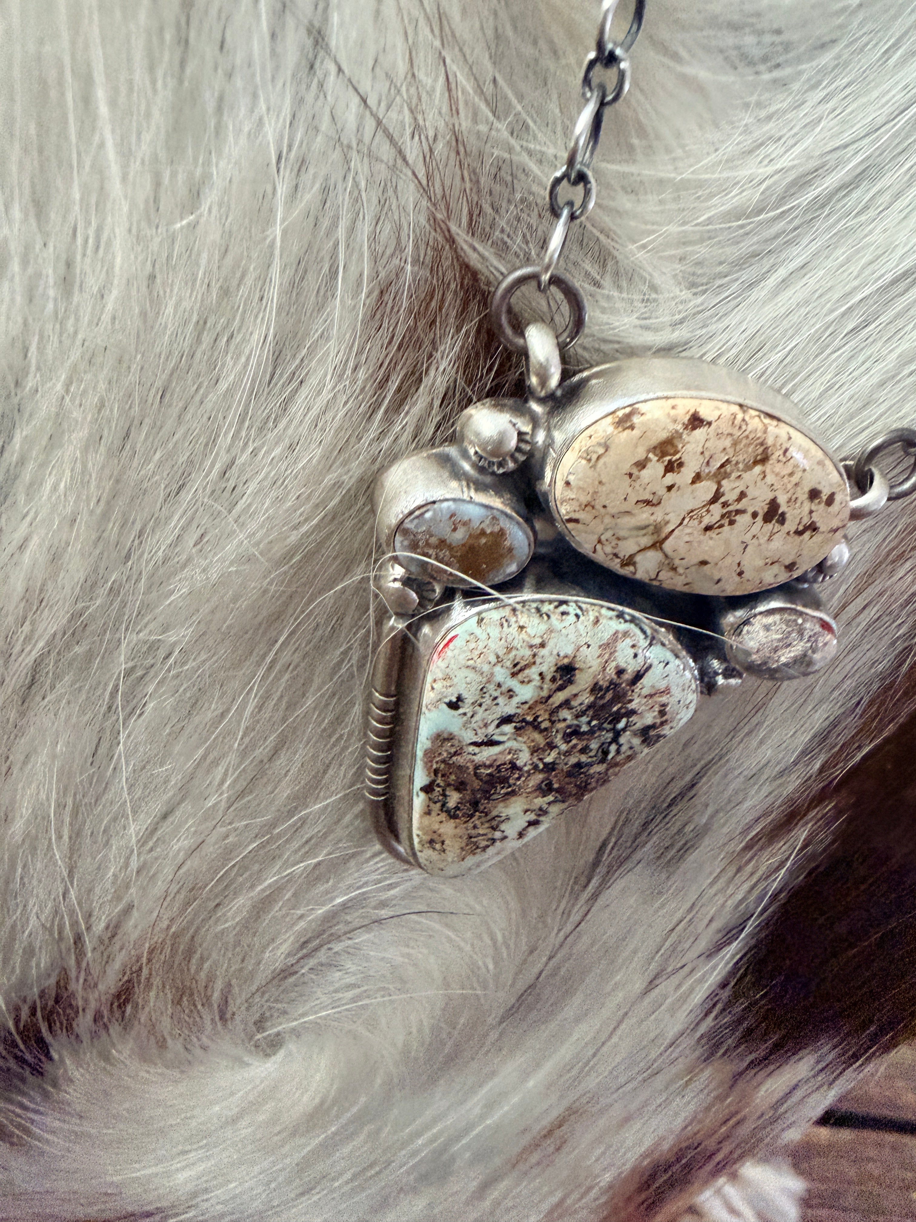 Handcrafted Dry Creek Turquoise & Sterling Silver Necklace by Joelias Draper