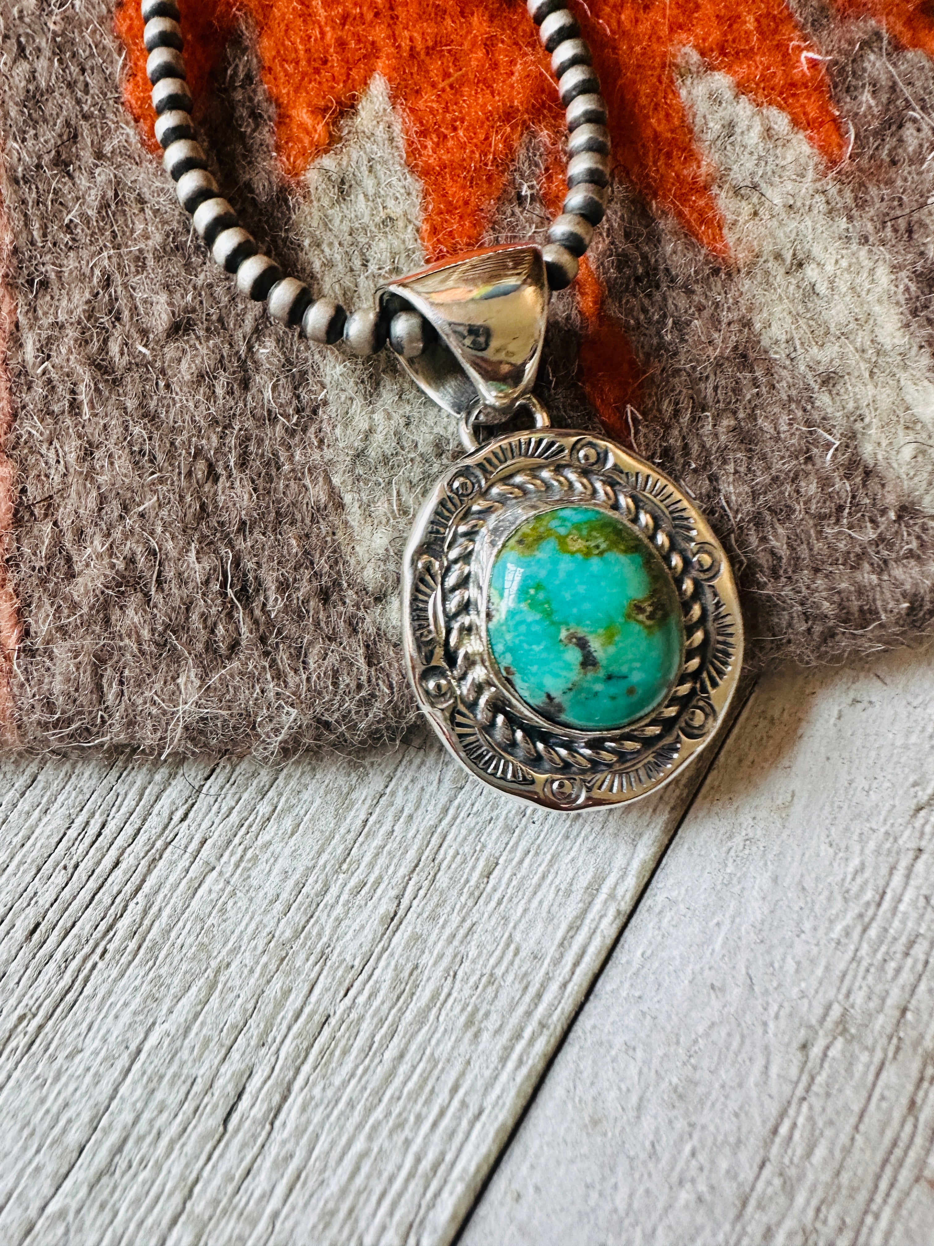 Navajo Turquoise and Sterling Silver Pendant