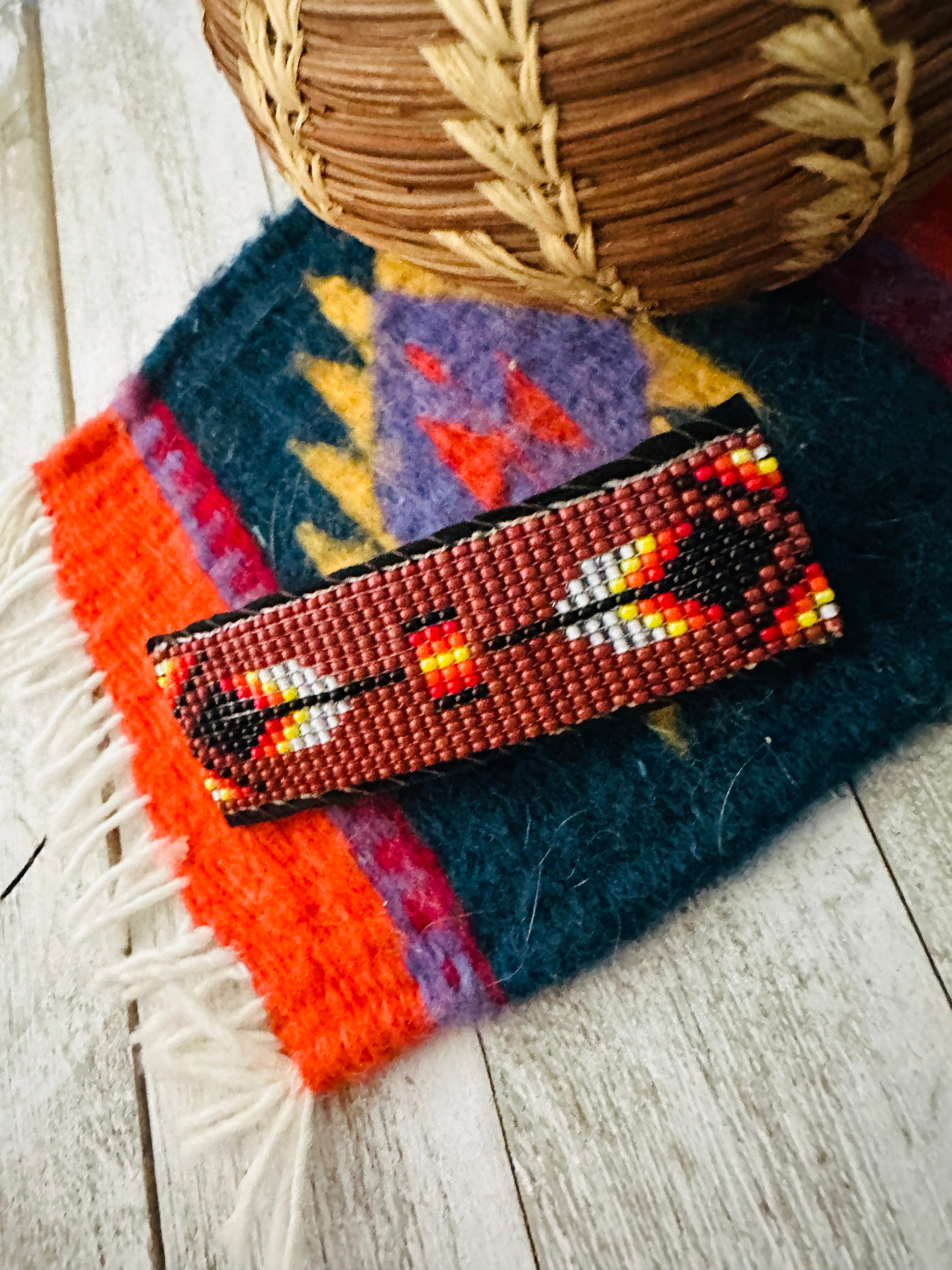 Navajo Handmade Beaded Barrette