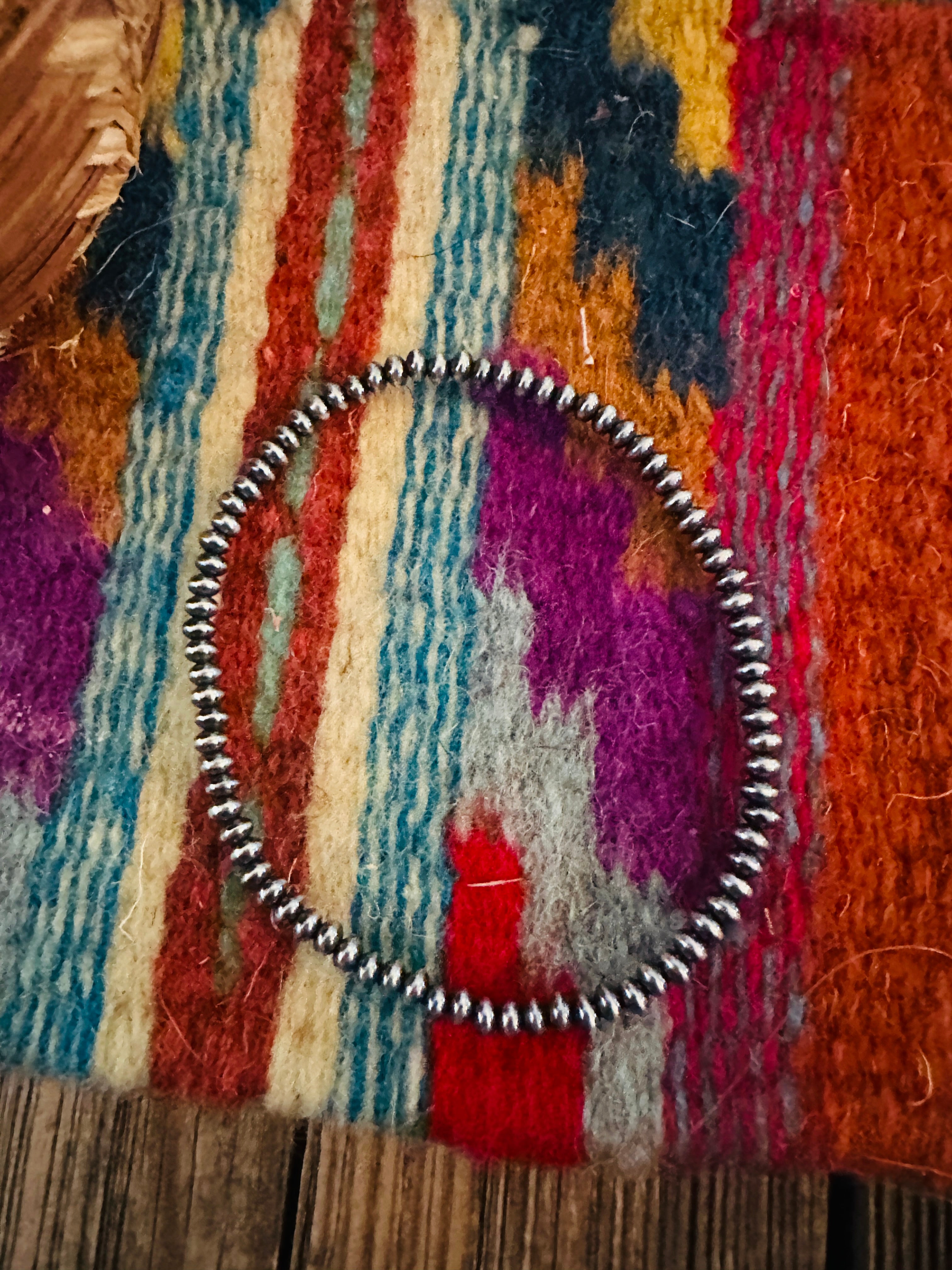 Handcrafted 2mm Sterling Silver Pearl Beaded Stretch Bracelet