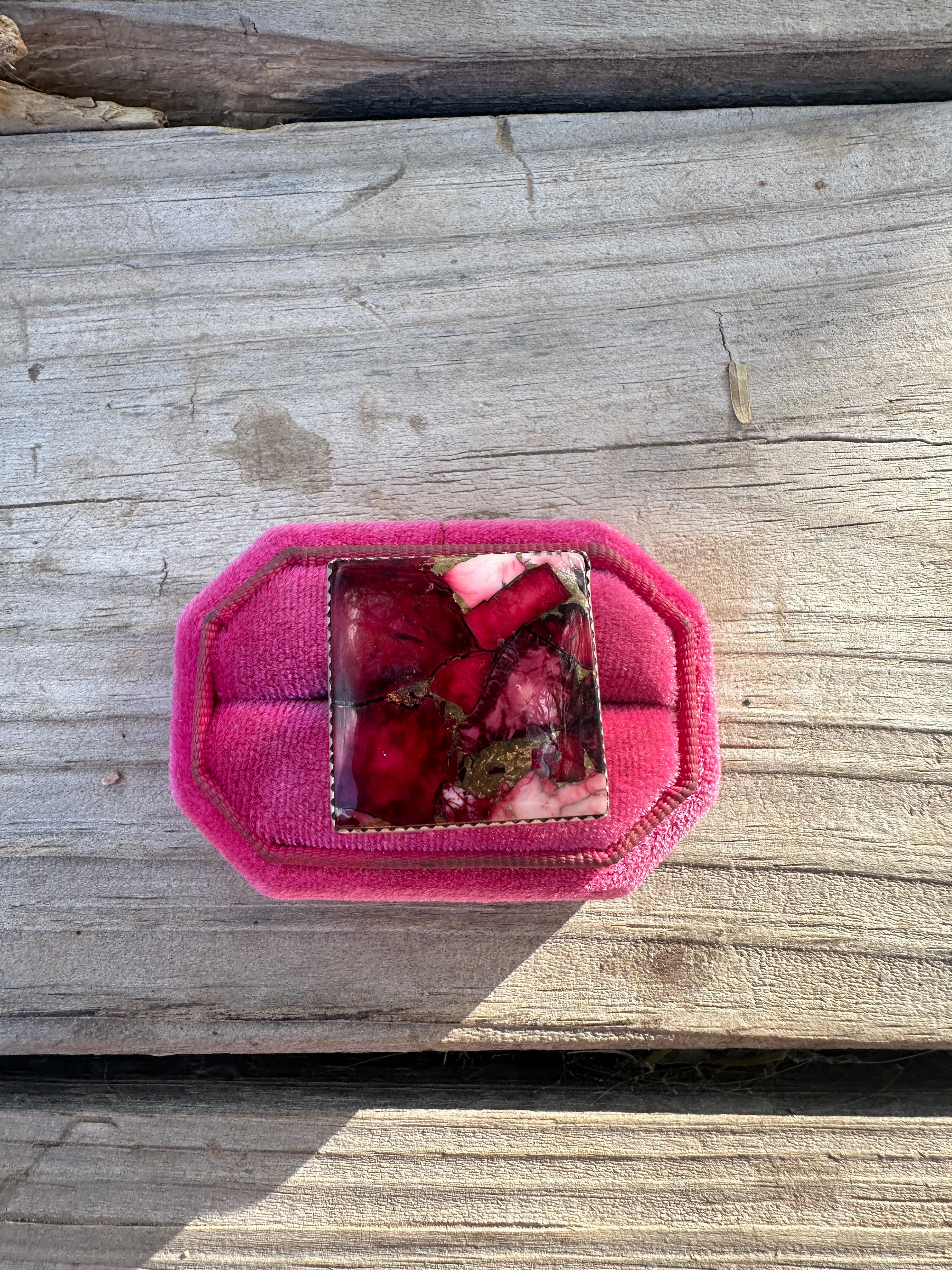 Beautiful Handmade Dahlia Rose And Sterling Silver Adjustable Square Ring