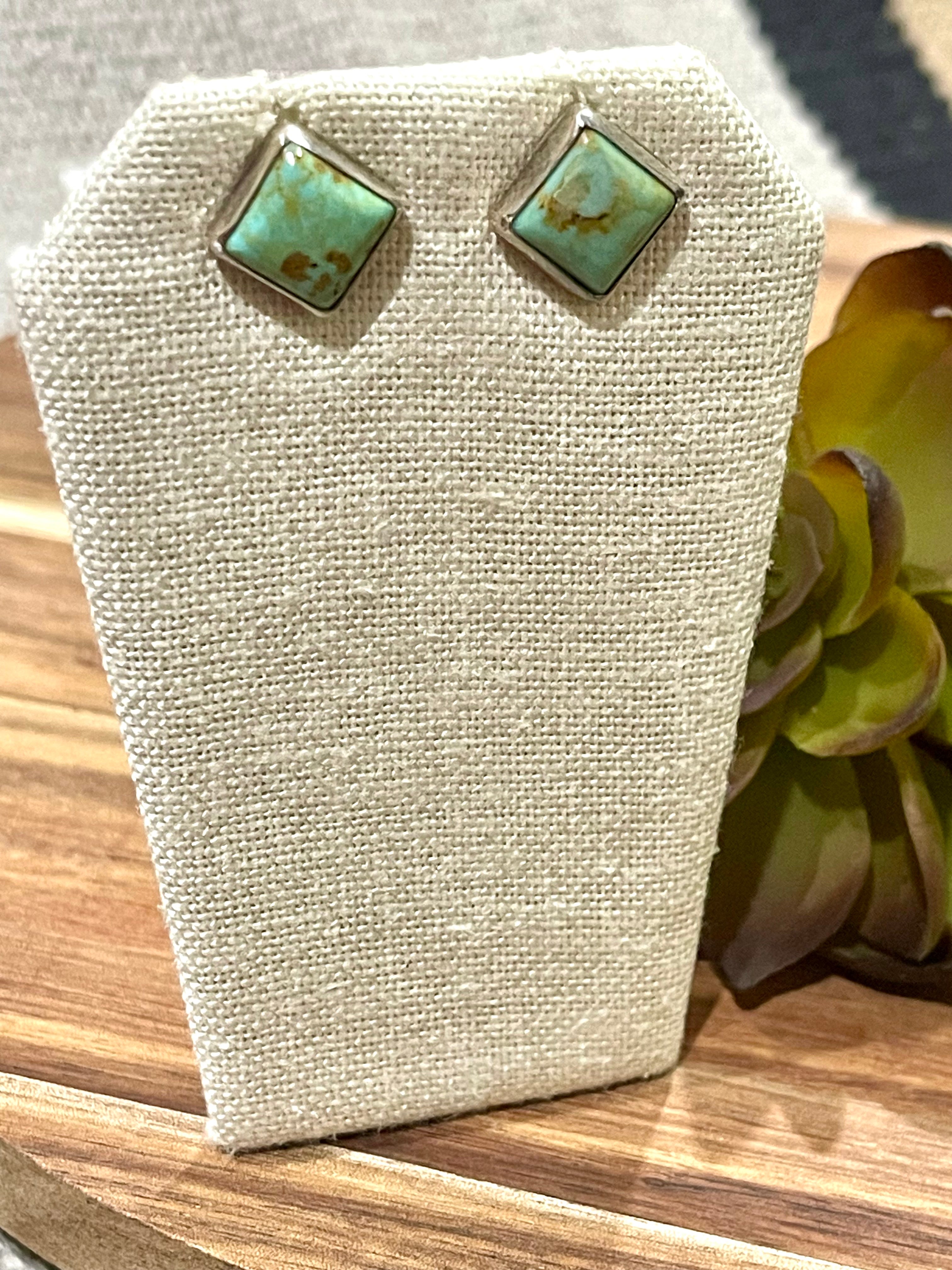 Navajo Sterling Silver & Turquoise Stud Earrings