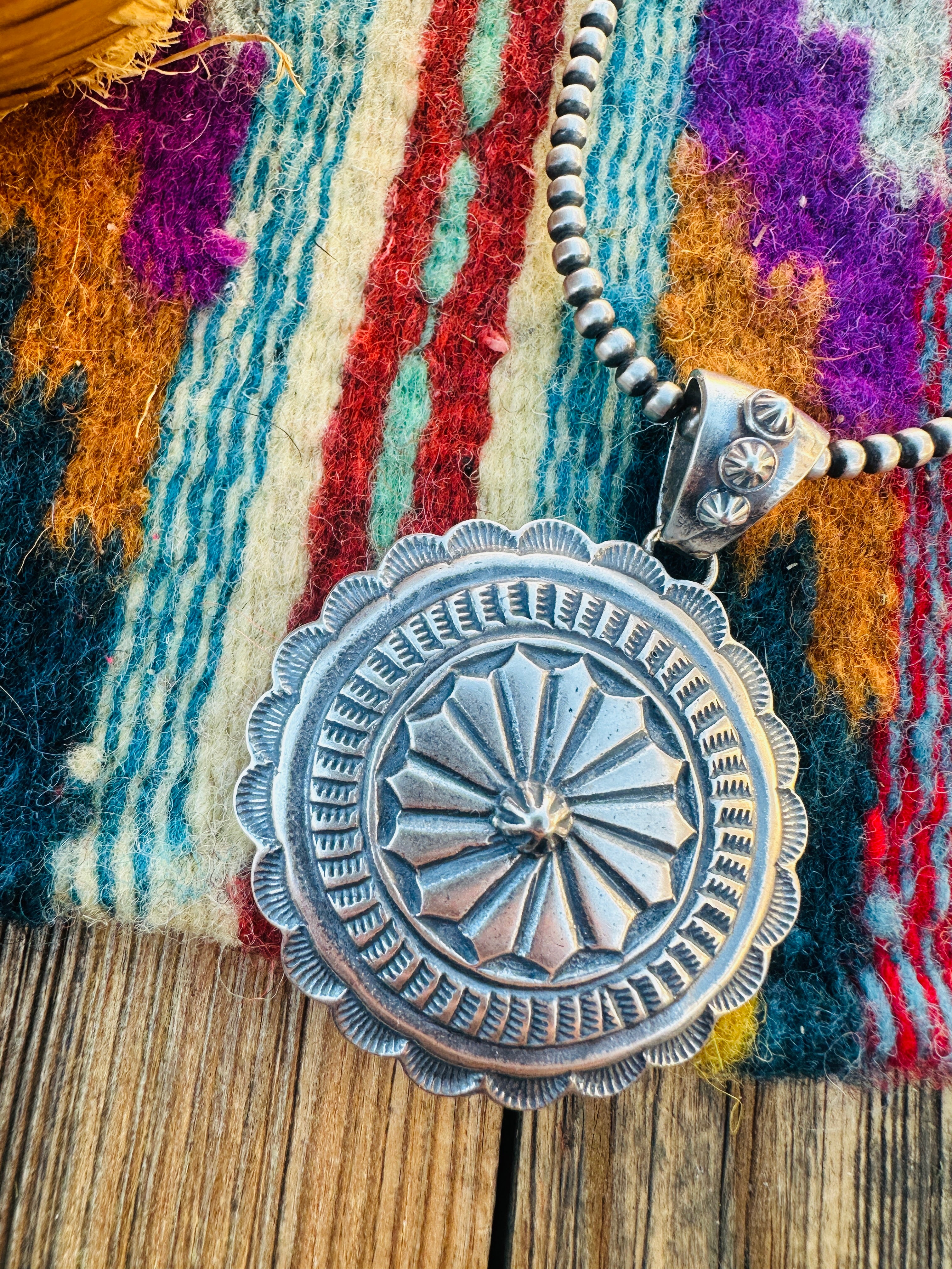 Handcrafted Sterling Silver Concho Pendant