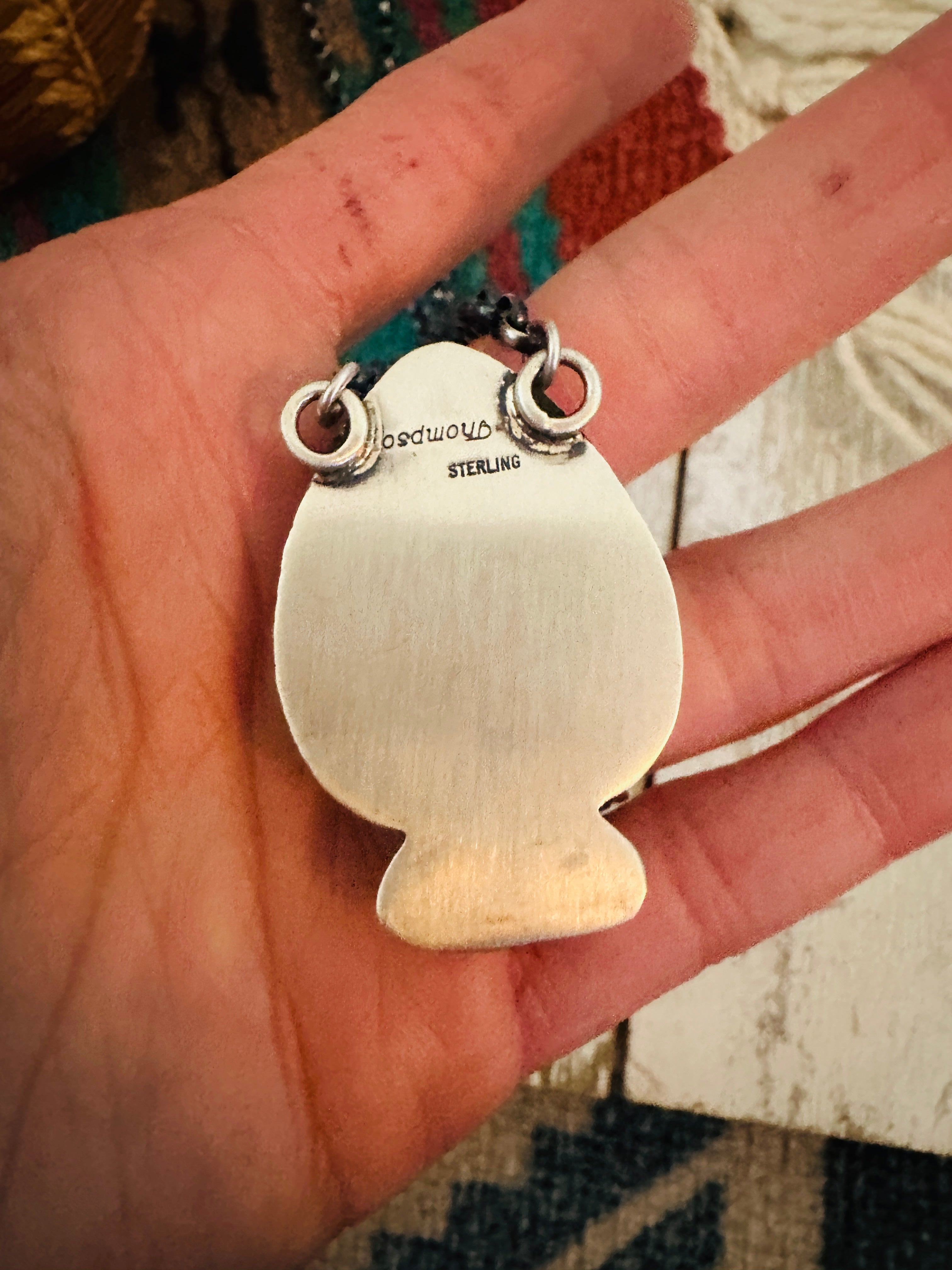 Navajo Sterling Silver & Multi Stone Inlay Spade Necklace