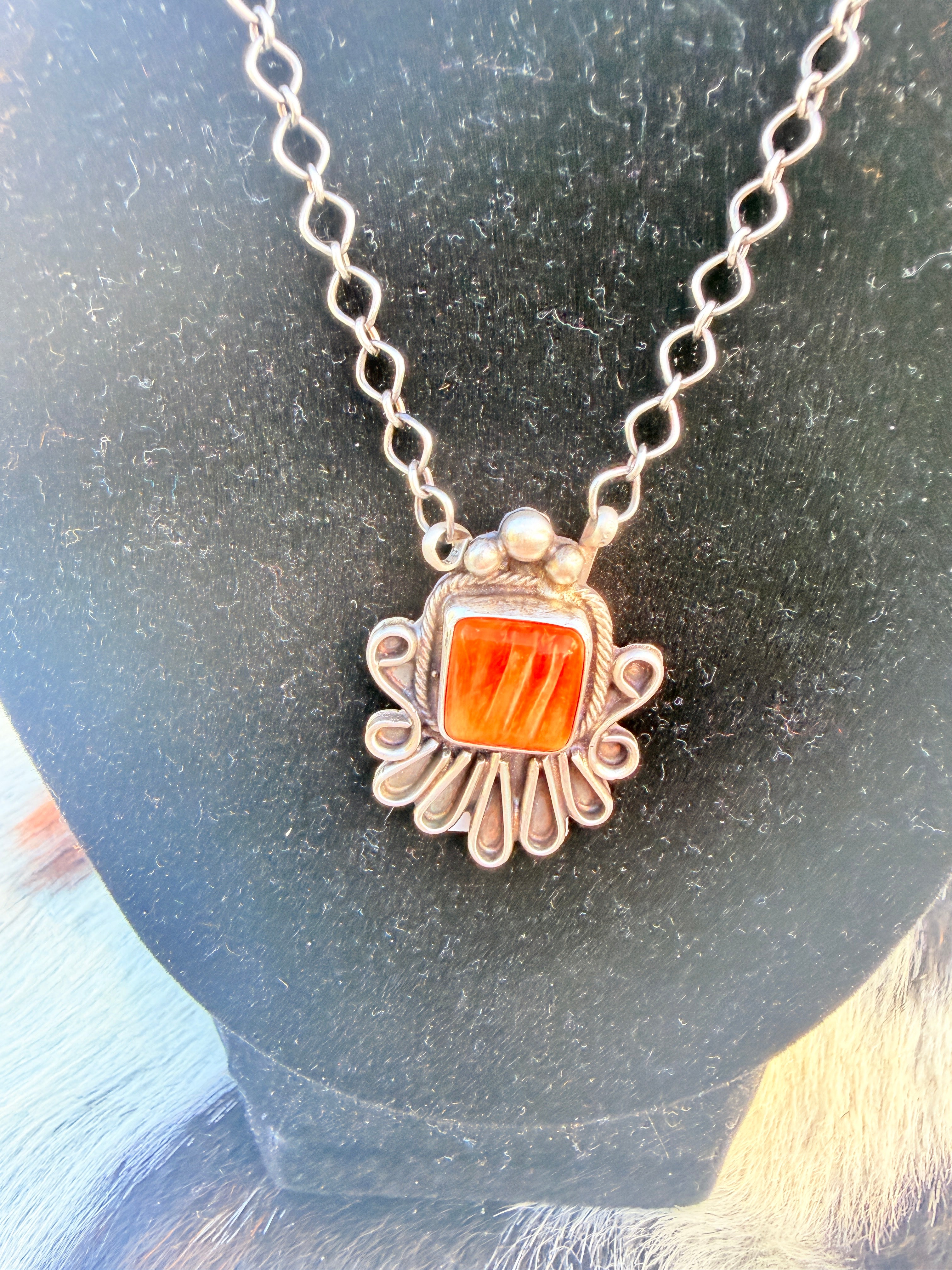Handcrafted Spiny Oyster & Sterling Silver Necklace
