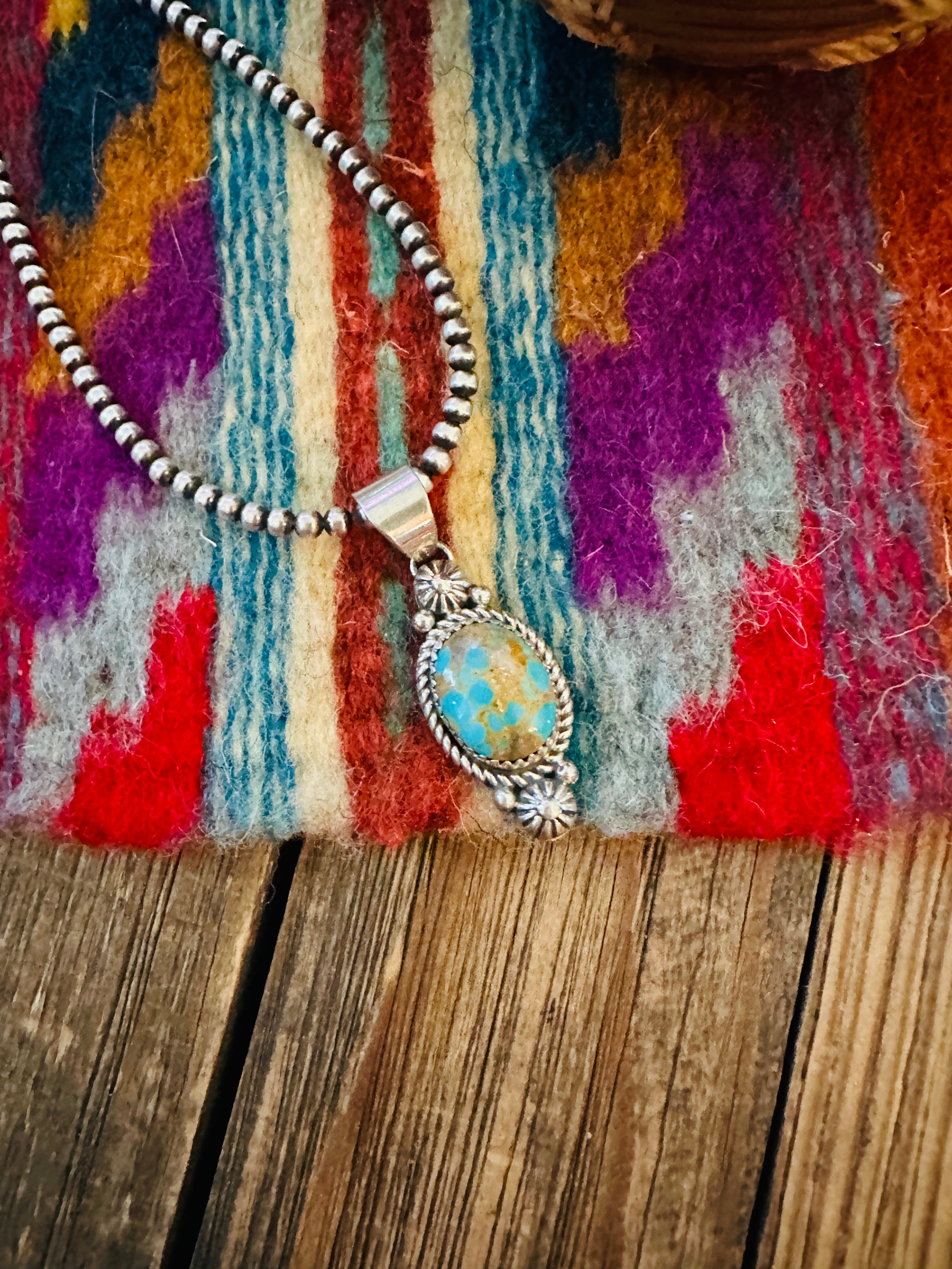 Handcrafted Sterling Silver & Turquoise Pendant