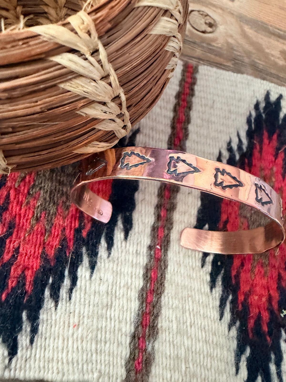 Handcrafted Copper Arrowhead Cuff Bracelet