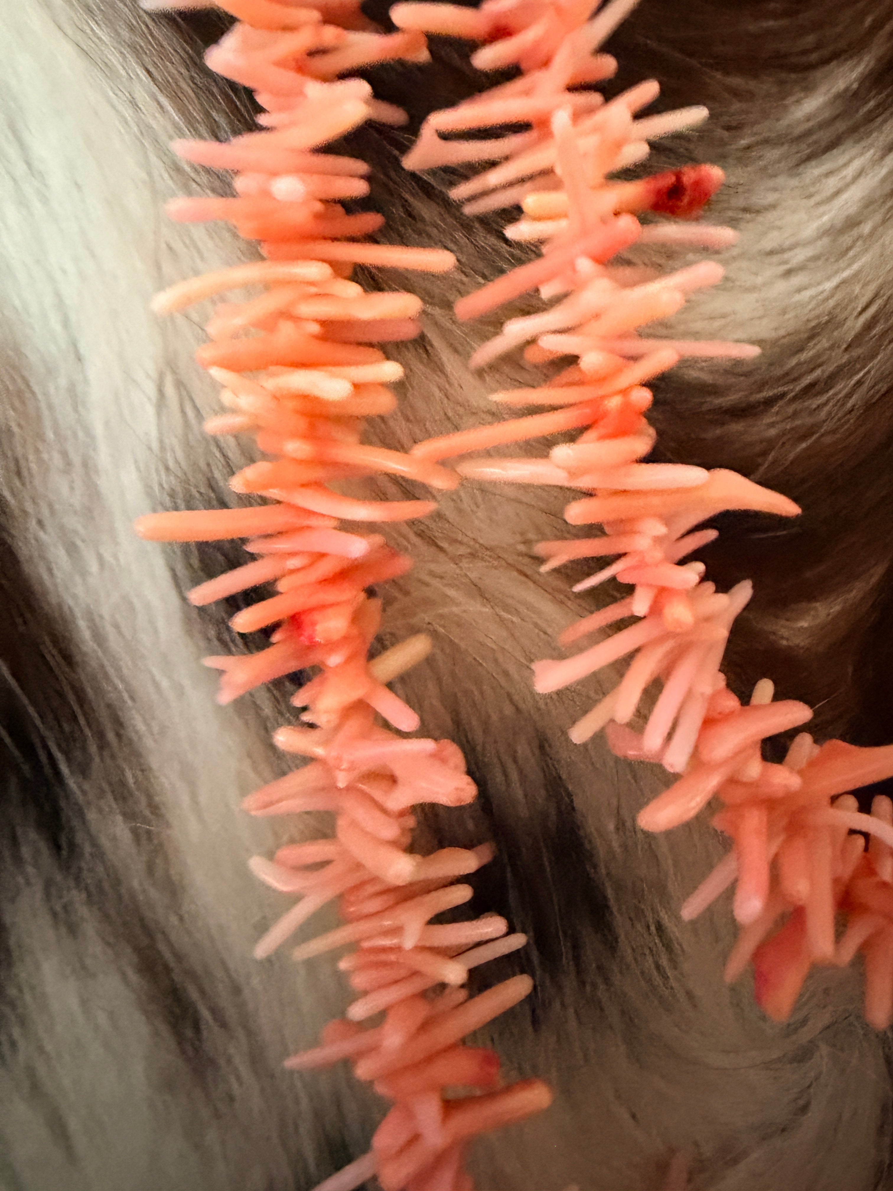 Old Pawn Handmade Dyed Coral Double-Strand Beaded Necklace