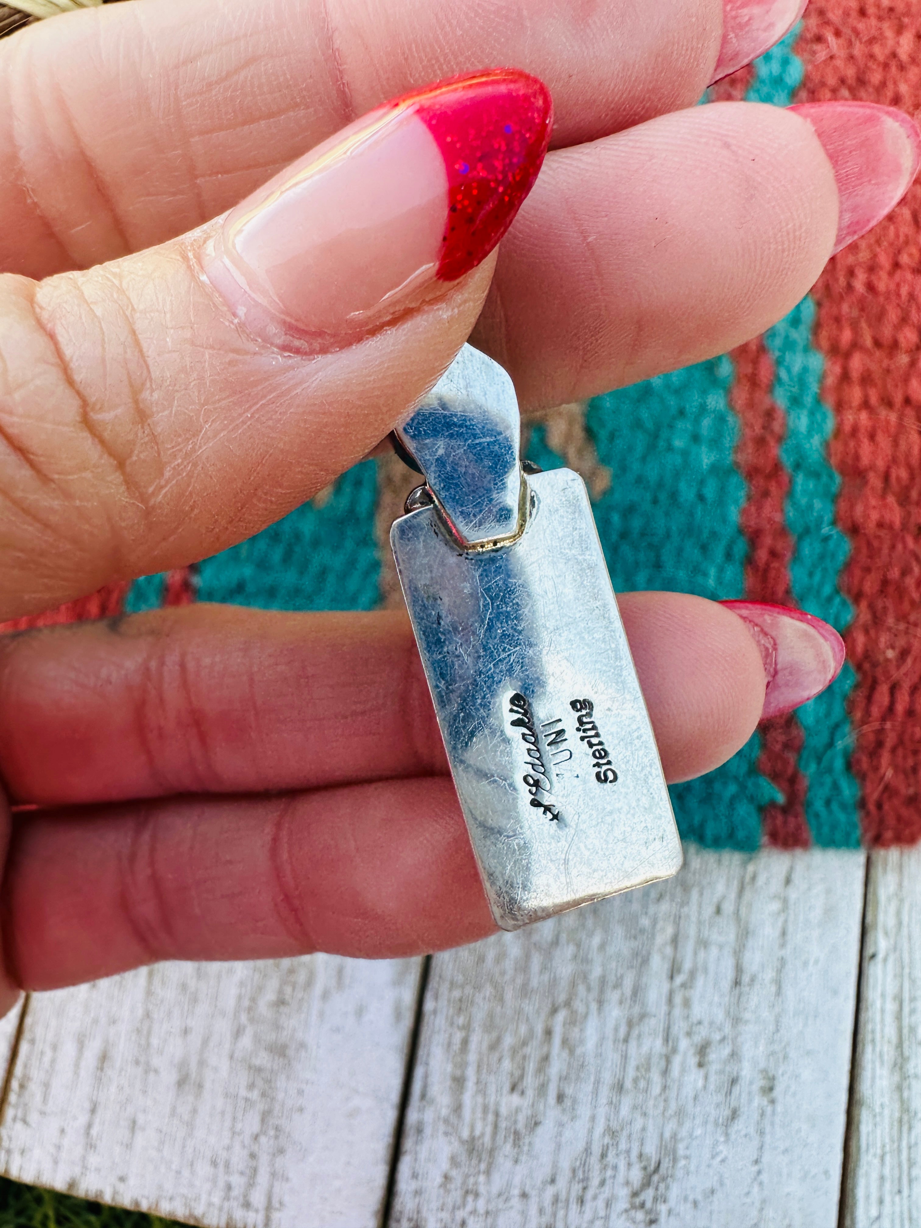 Handcrafted Sterling Silver and Multi Stone Inlay Sun Face Pendant