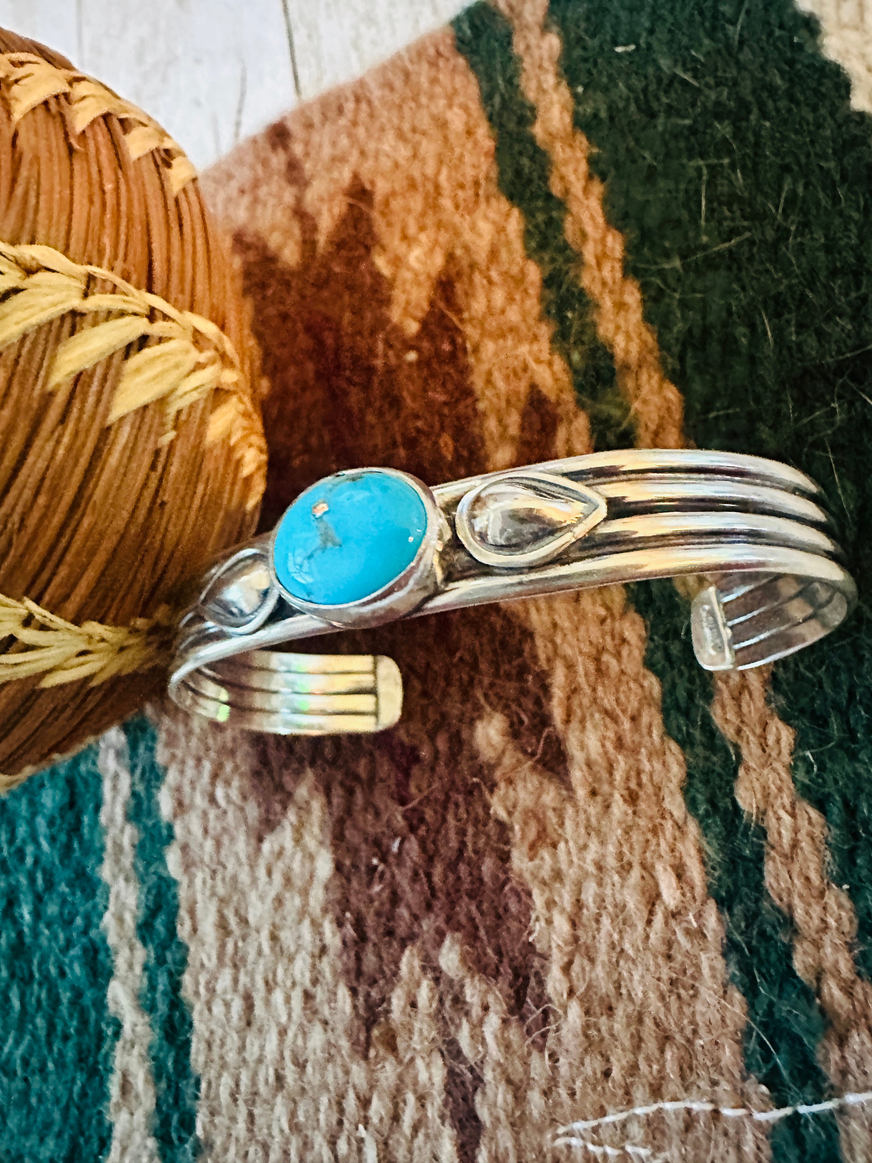 Navajo Turquoise & Sterling Silver Cuff Bracelet