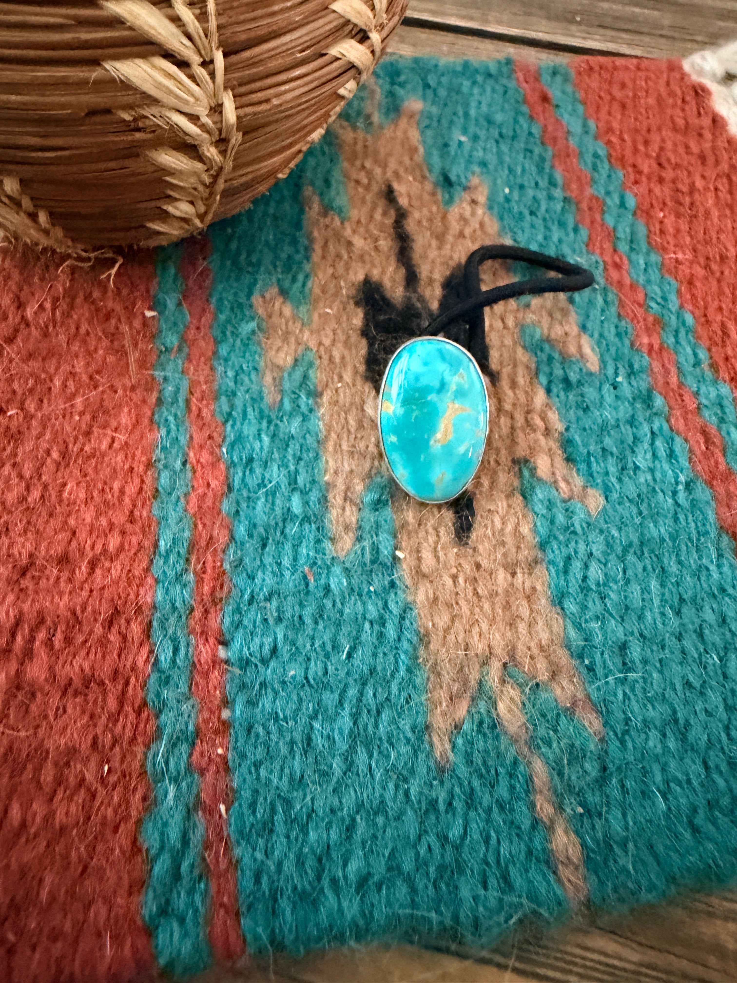 Handcrafted Turquoise & Sterling Silver Hair Tie Charm