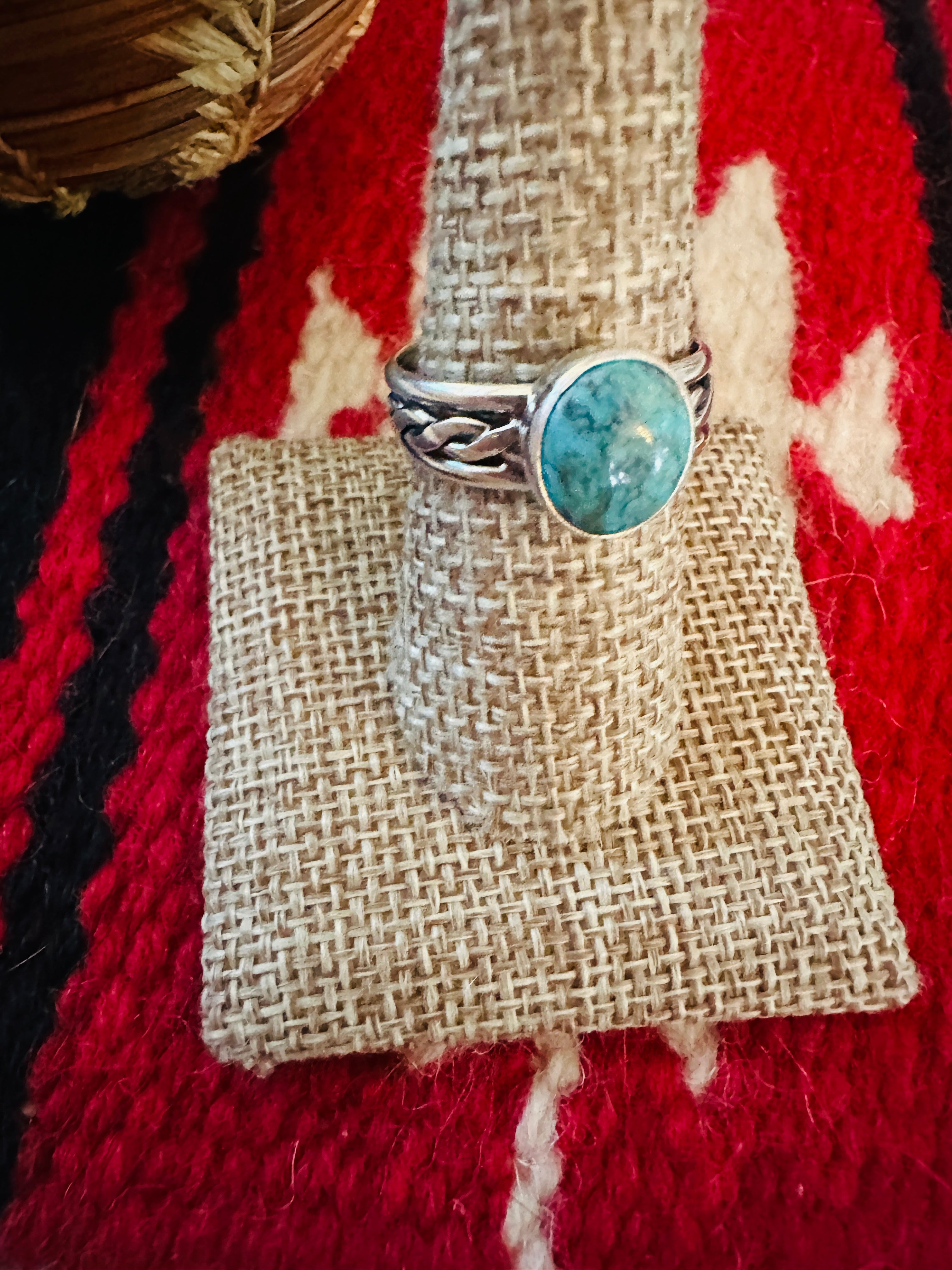 Navajo Turquoise & Sterling Silver Ring Size 9.25