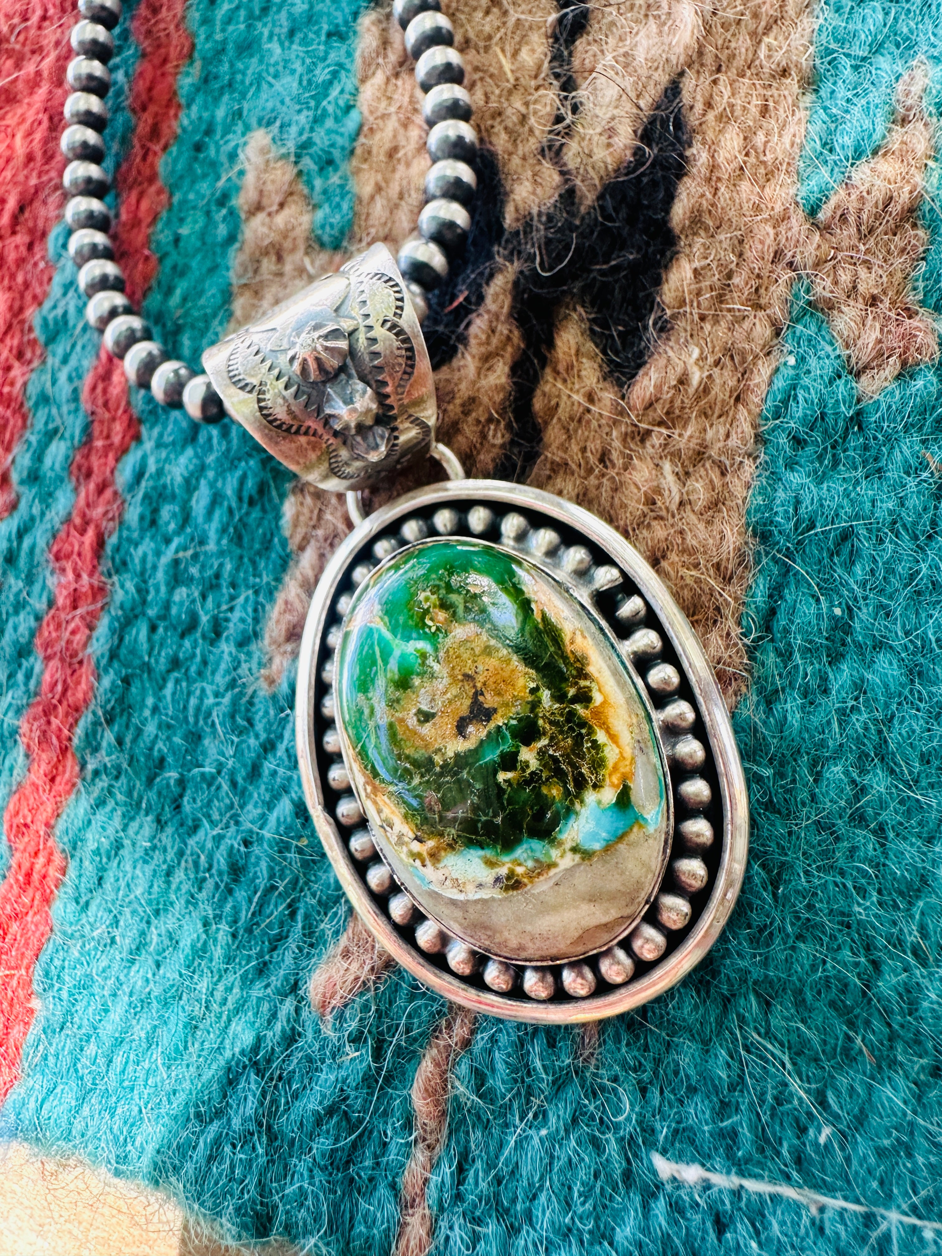 Handcrafted Sterling Silver & Royston Turquoise Pendant