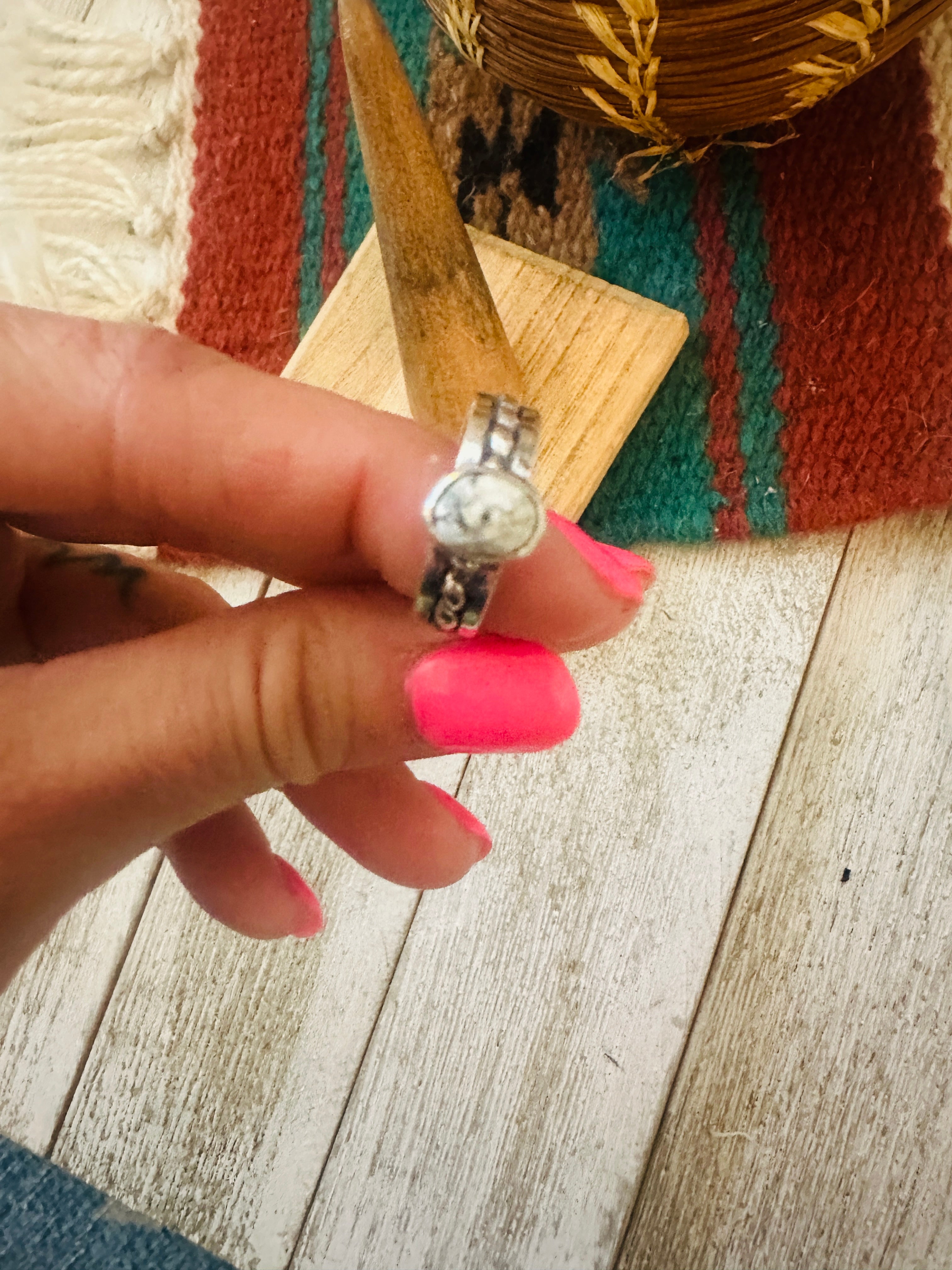 Handcrafted Sterling Silver & White Buffalo Ring