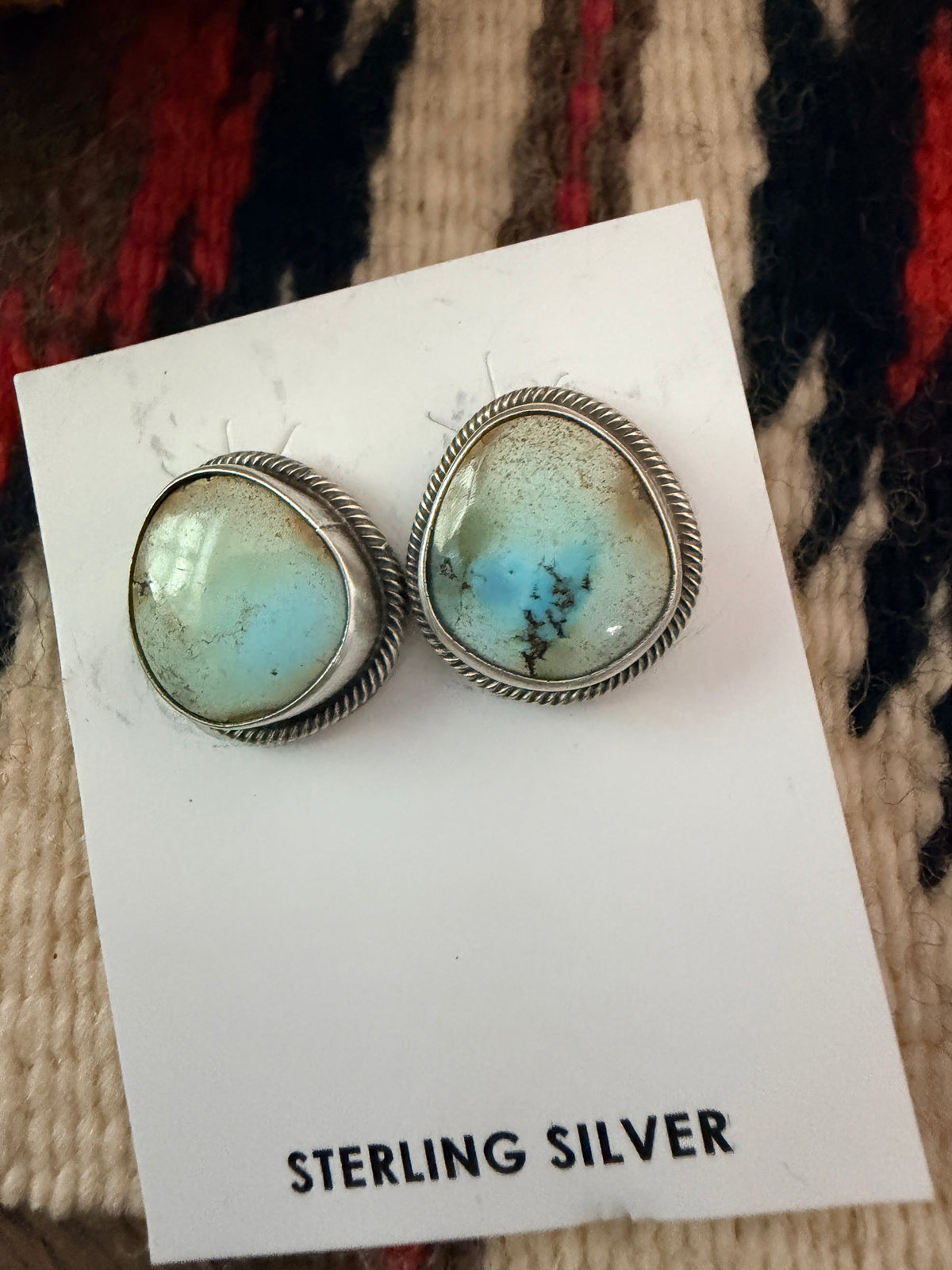 Handcrafted Palomino Turquoise & Sterling Silver Stud Earrings