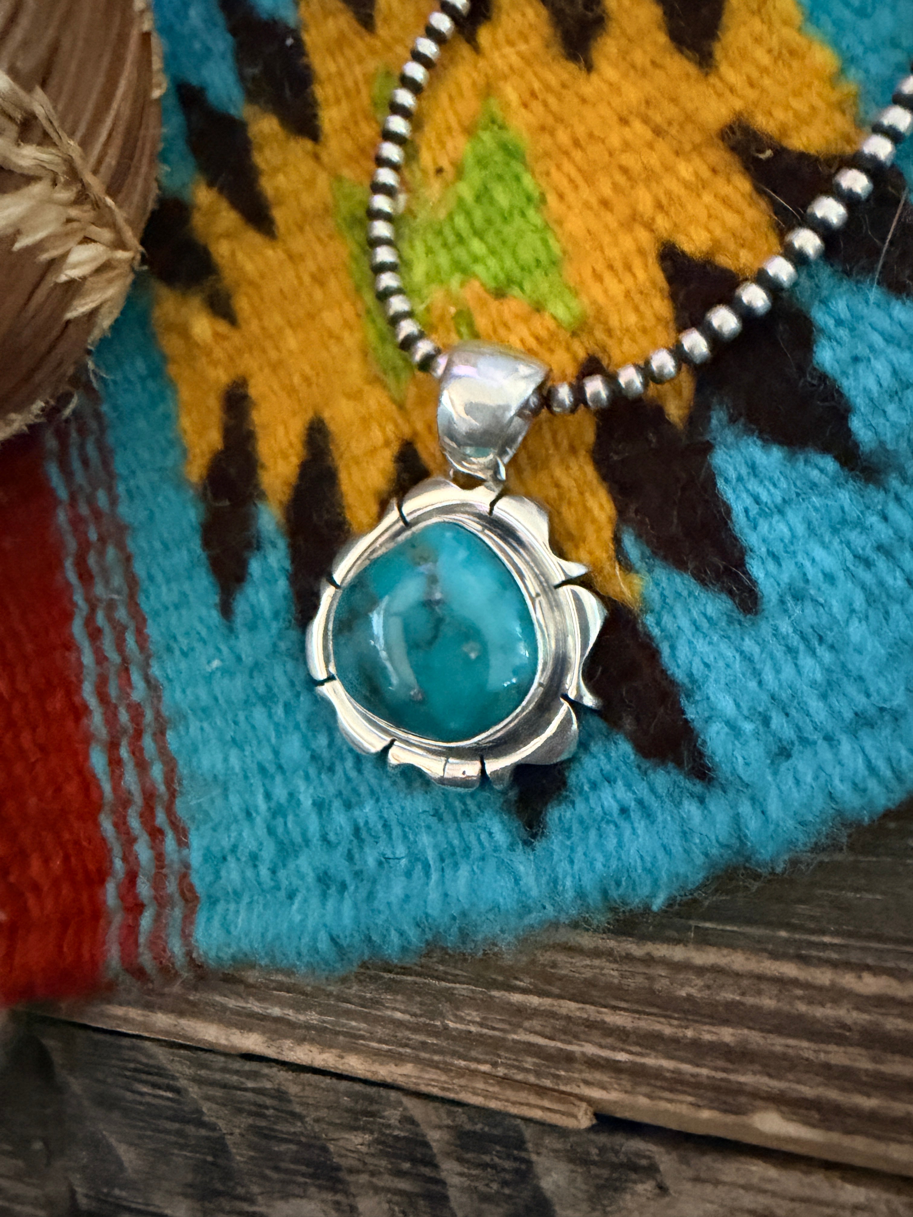 Handcrafted Sterling Silver and Turquoise Pendant