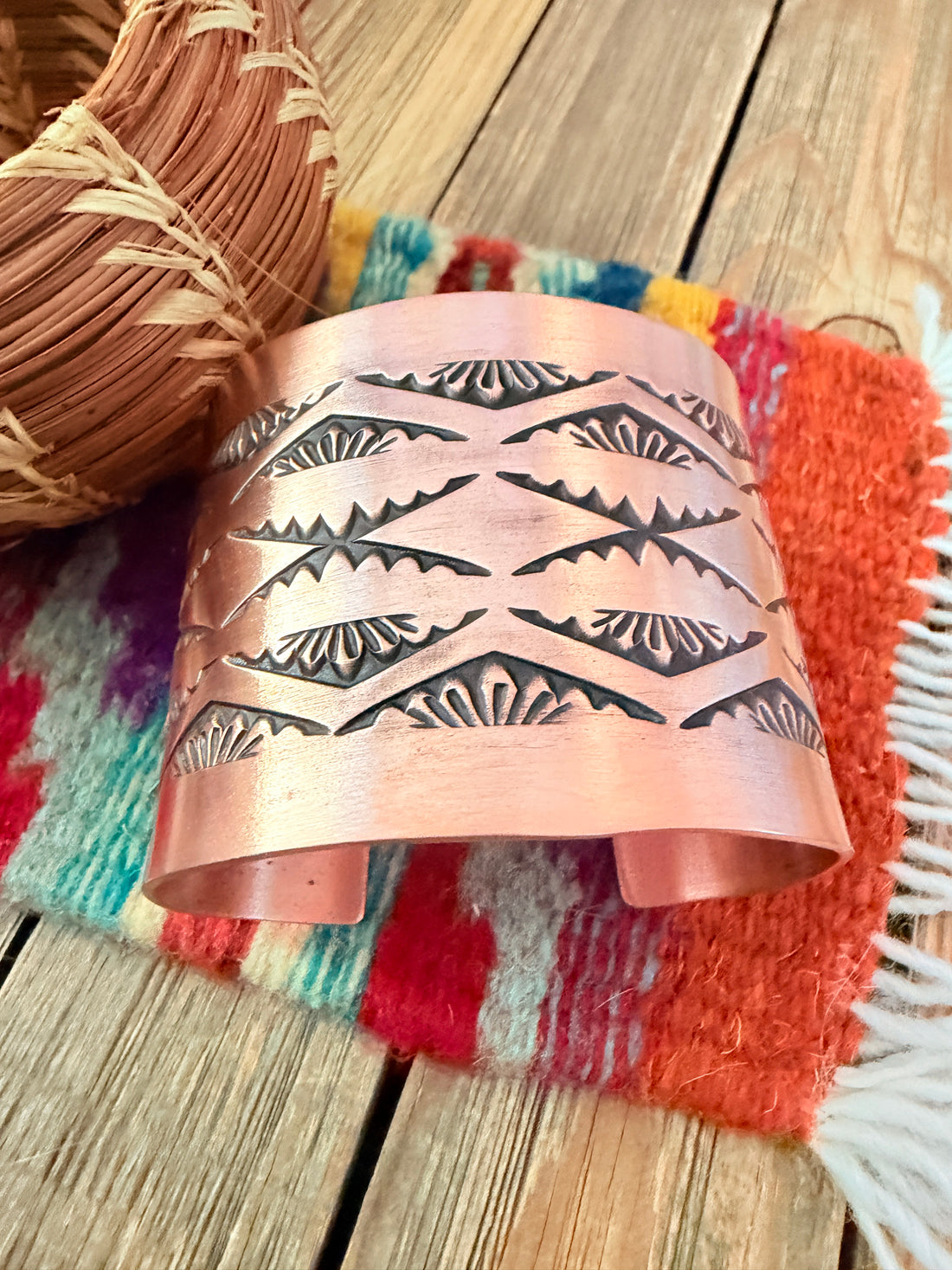 Handcrafted Copper Cuff Bracelet by Elvira Bill