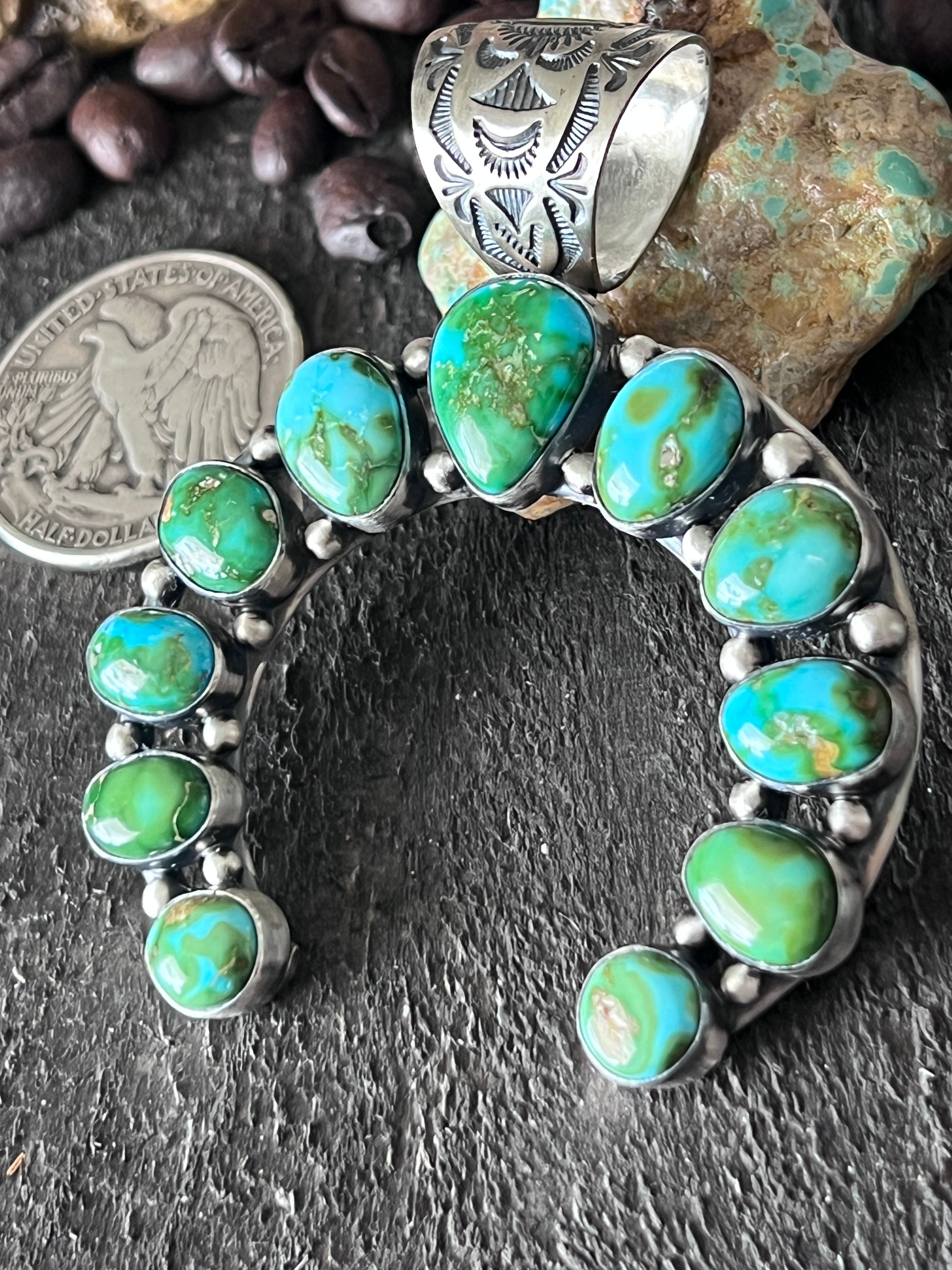 Diane Wylie Sterling Silver & Sonoran Mountain Turquoise Naja Pendant