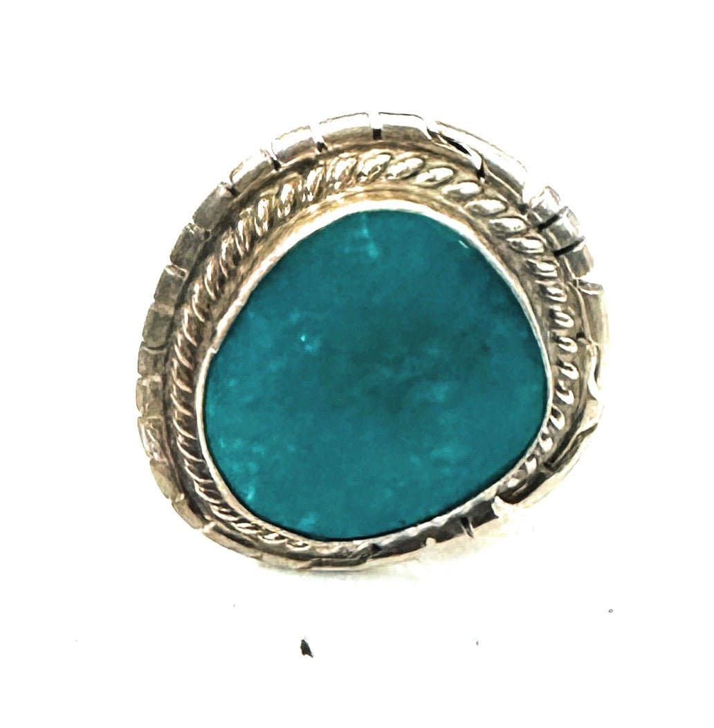 Navajo Kingman Turquoise & Sterling Silver Ring Size 5.75