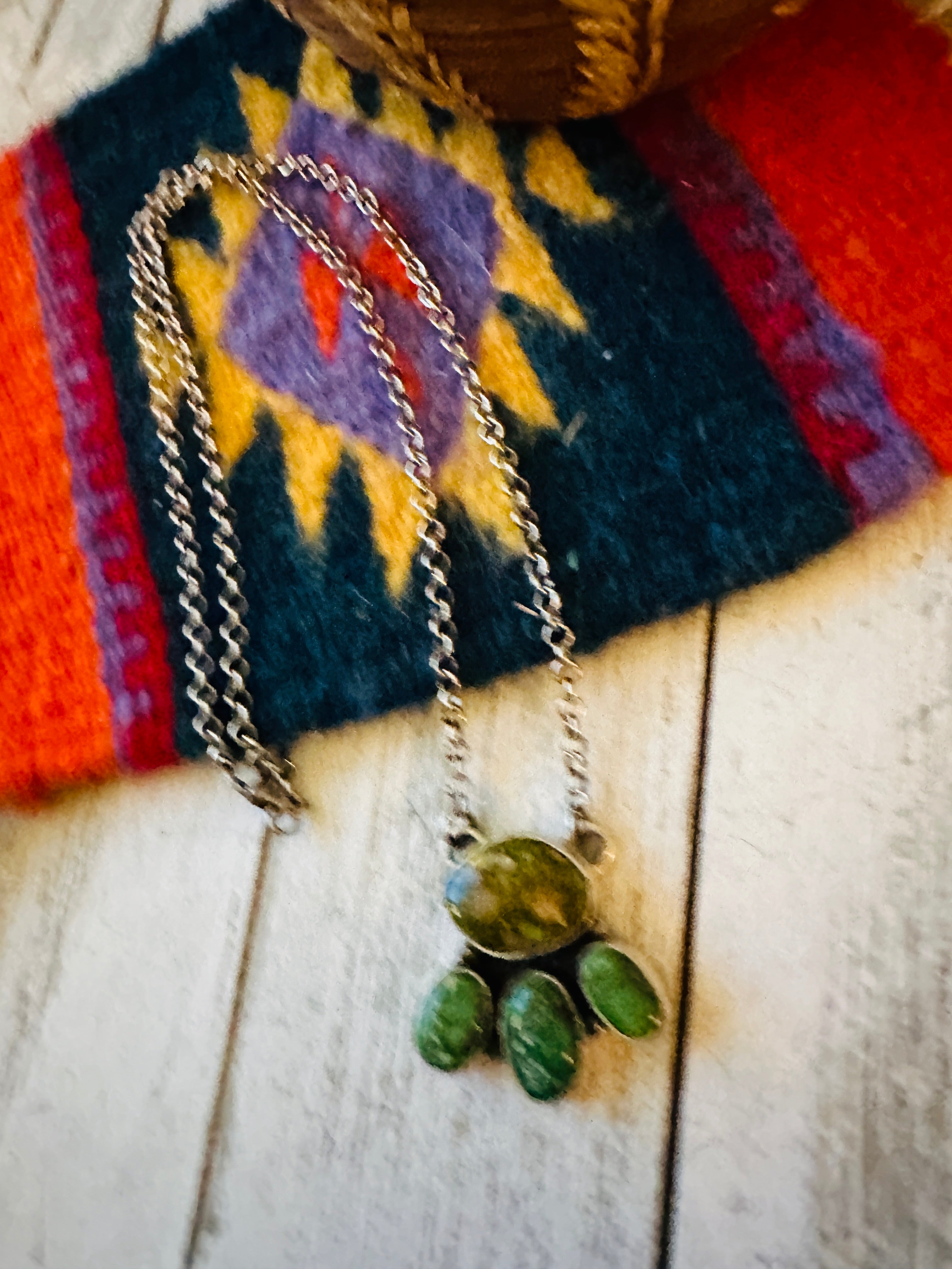 Navajo Sterling Silver & Royston Turquoise Necklace