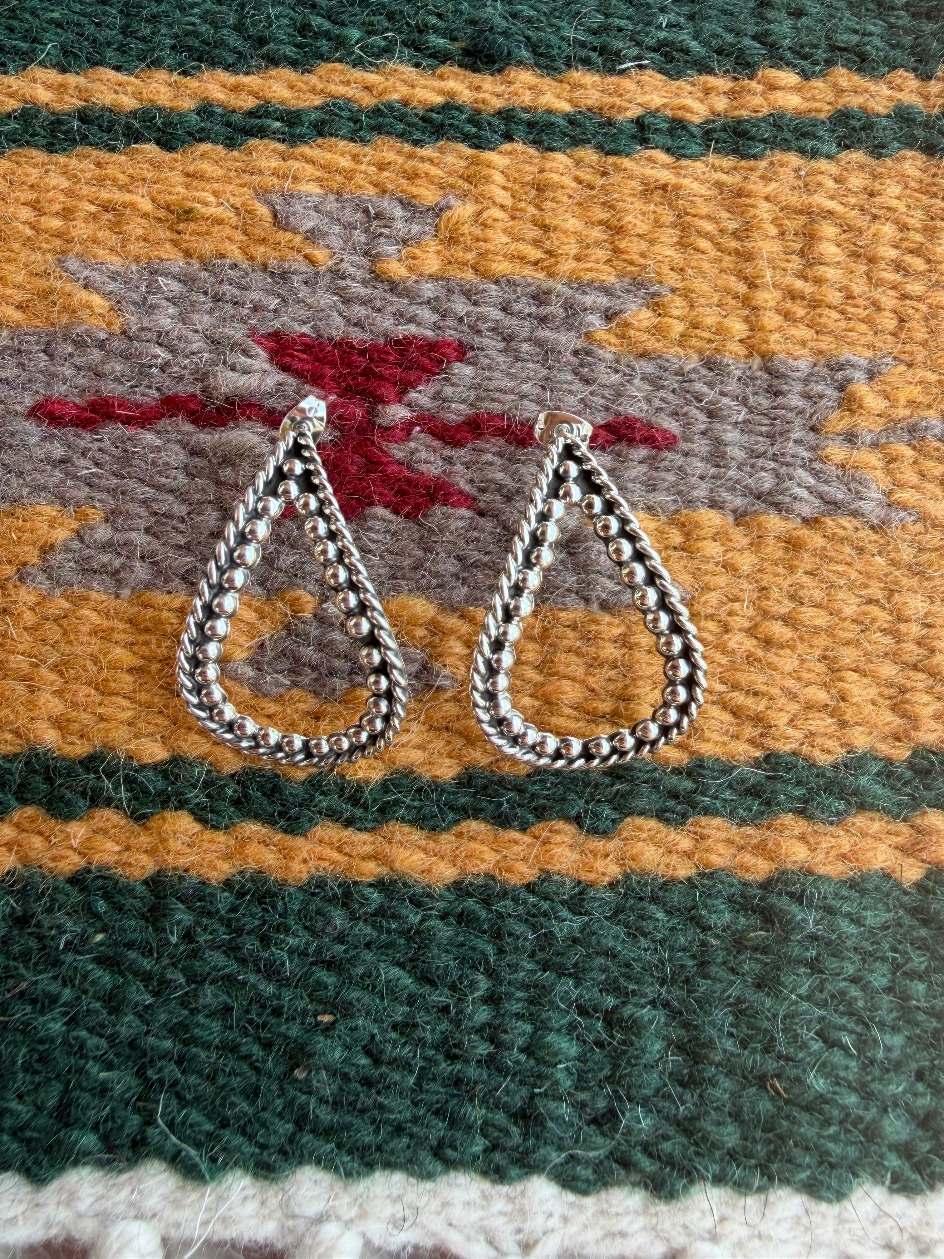 Handmade Sterling Silver Post Dangle Earrings
