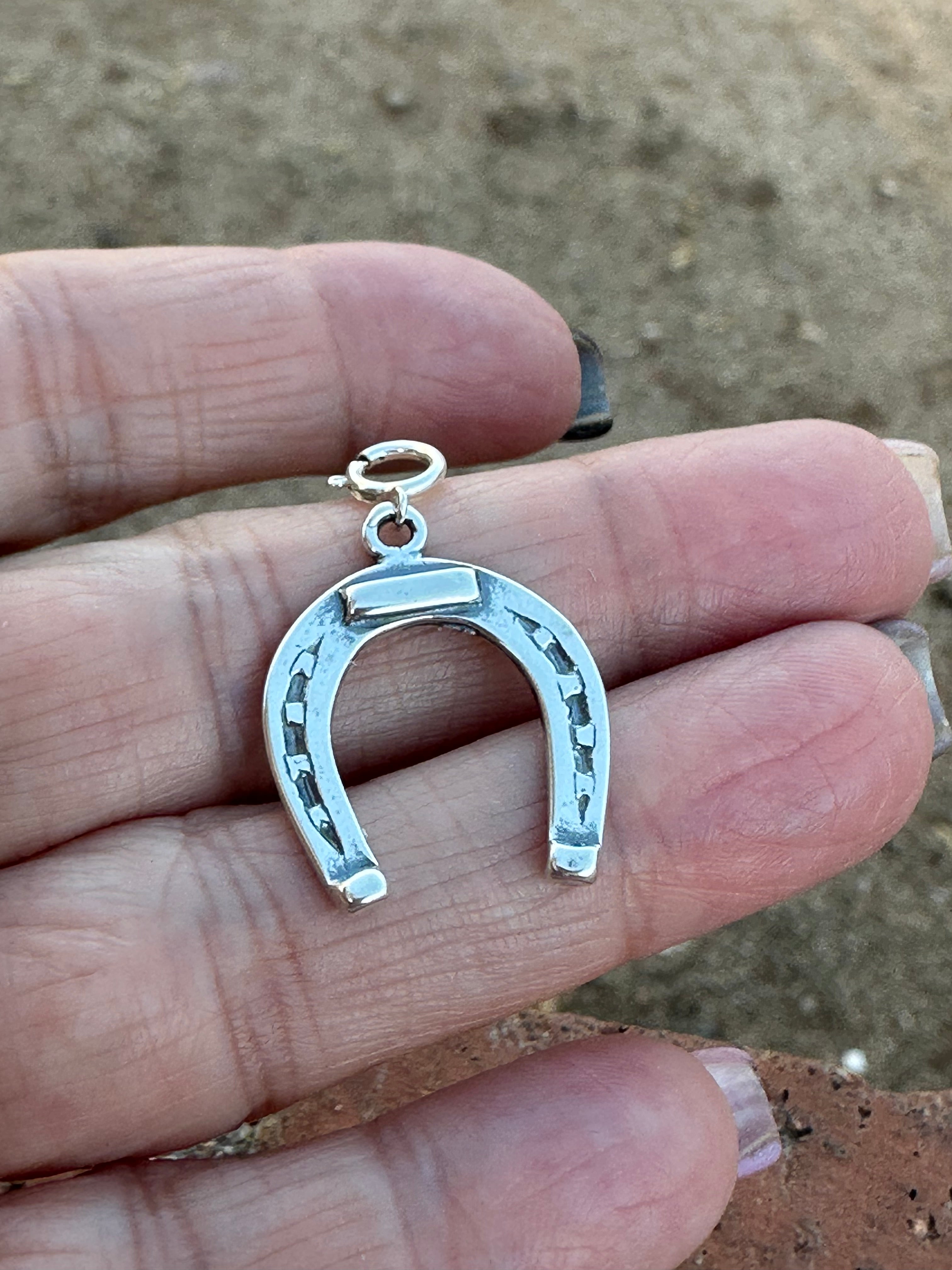 Navajo Crafted Sterling Silver Horseshoe Charm