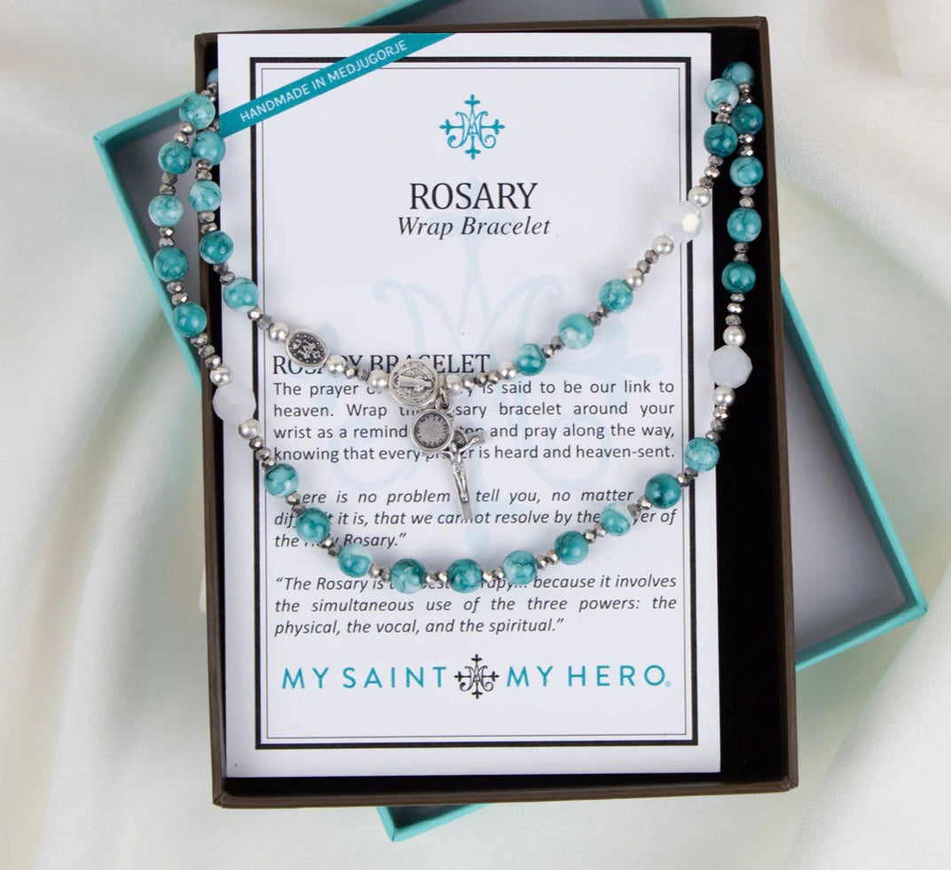 Rosary Wrap Bracelet (Turquoise)