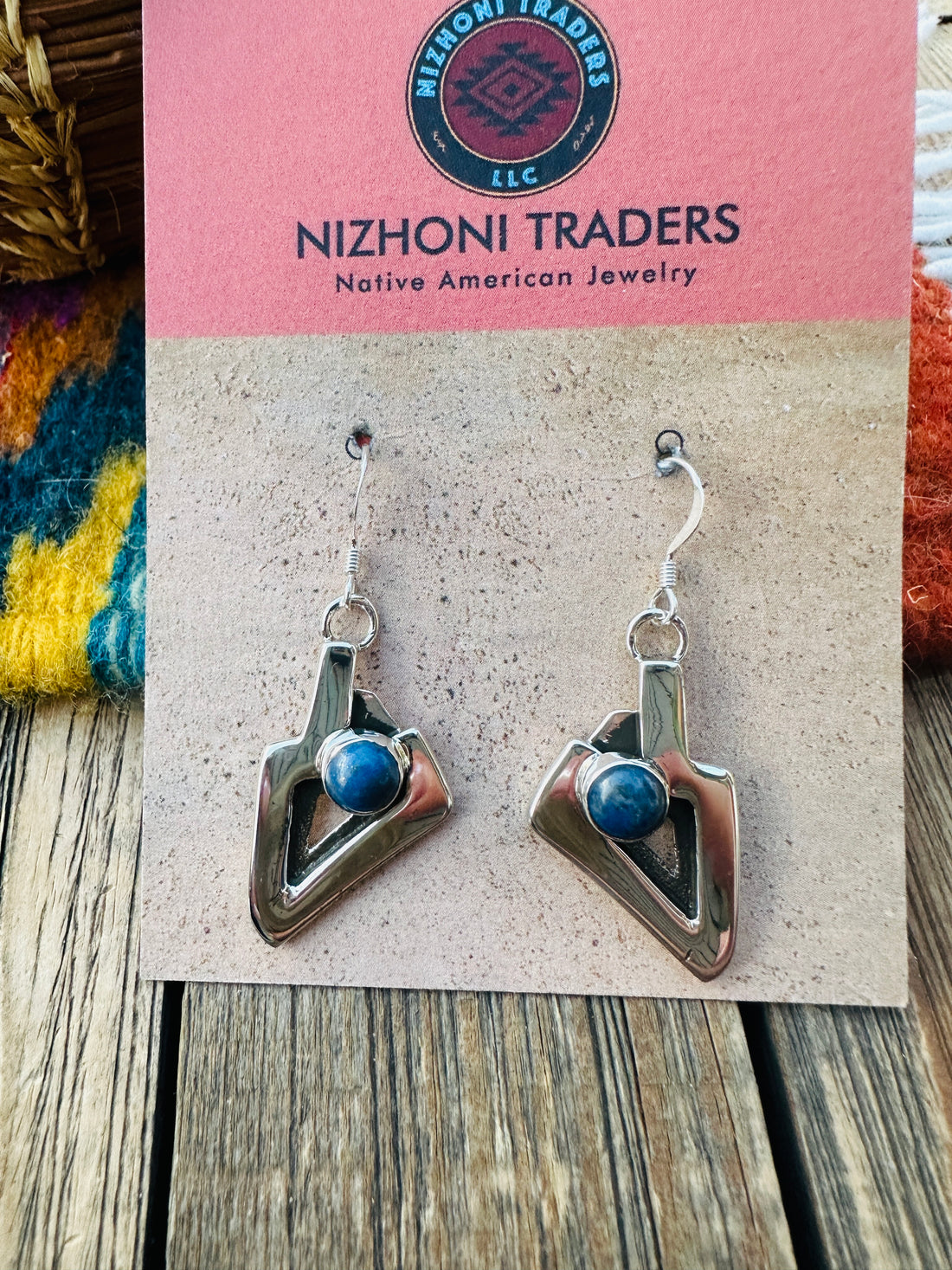 Handcrafted Lapis & Sterling Silver Dangle Earrings