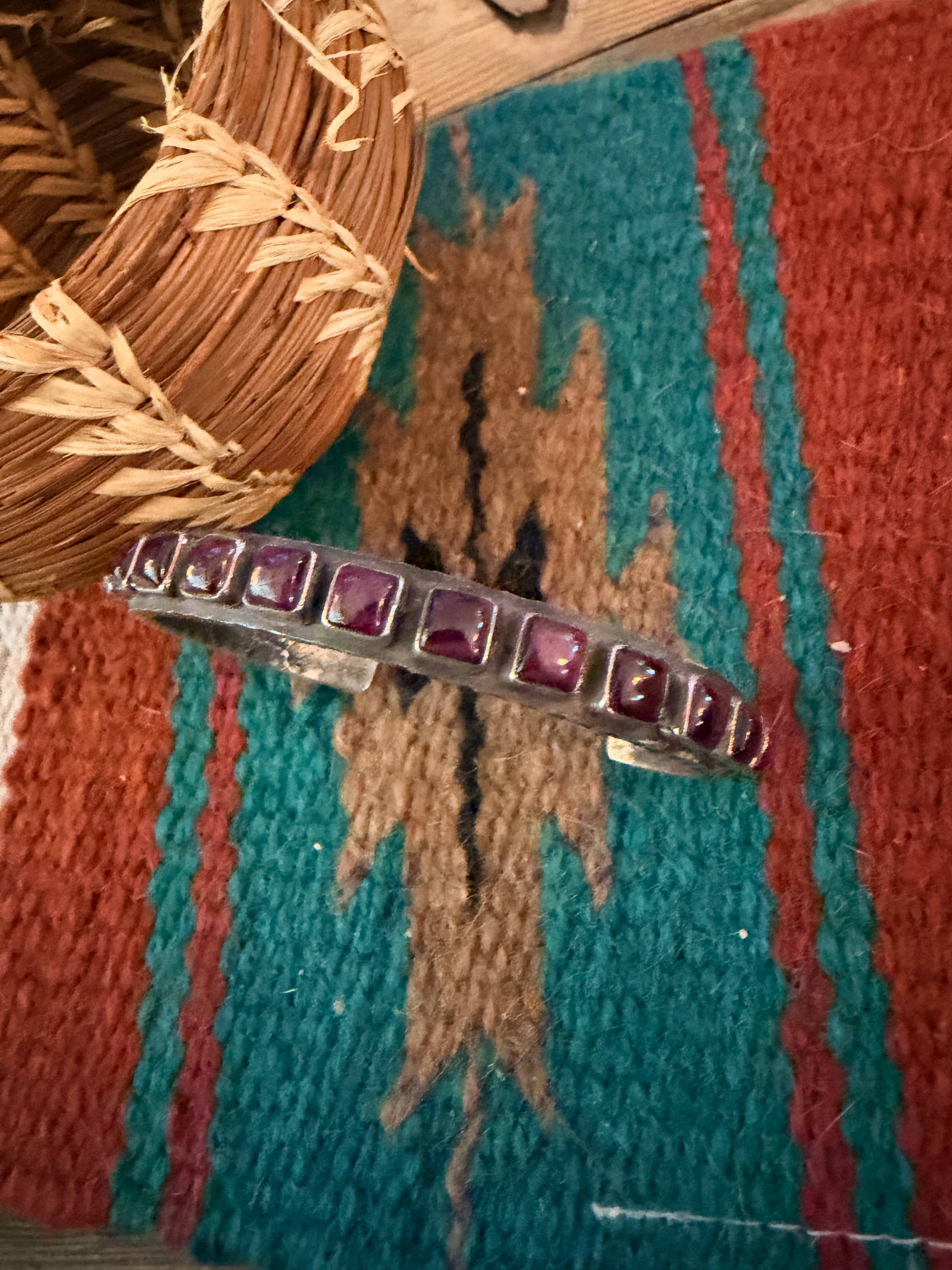 Handcrafted Purple Spiny & Sterling Silver Cuff Bracelet