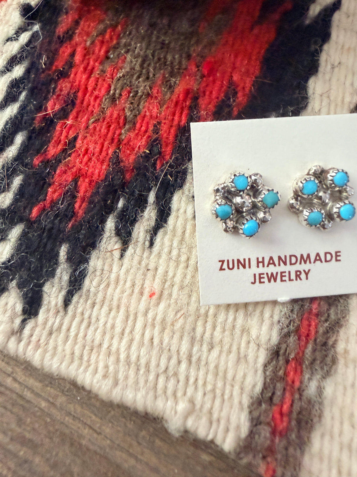 Handcrafted Sterling Silver & Turquoise Petit Point Stud Earrings