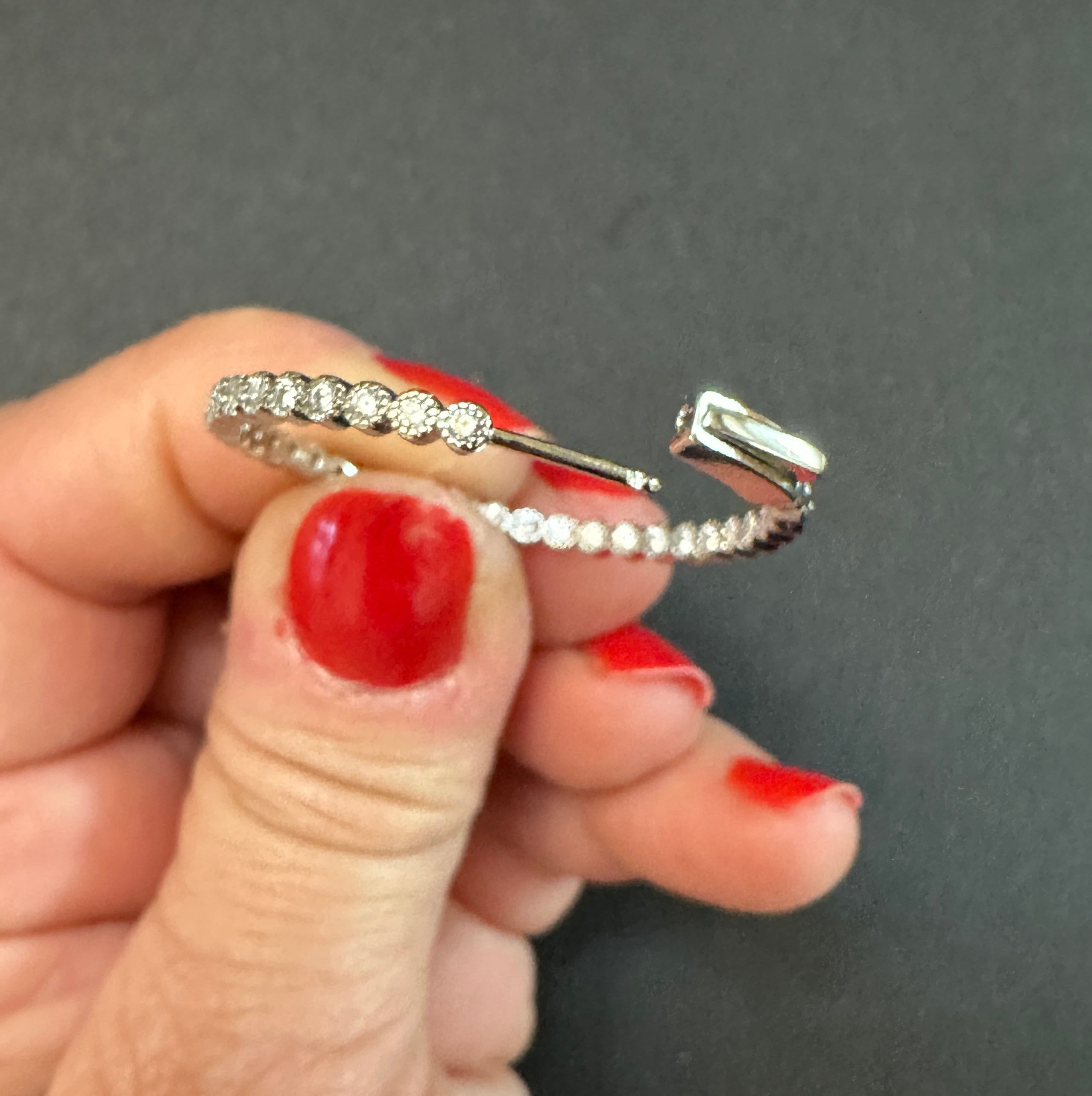 Silver Plated CZ Hoop Earrings