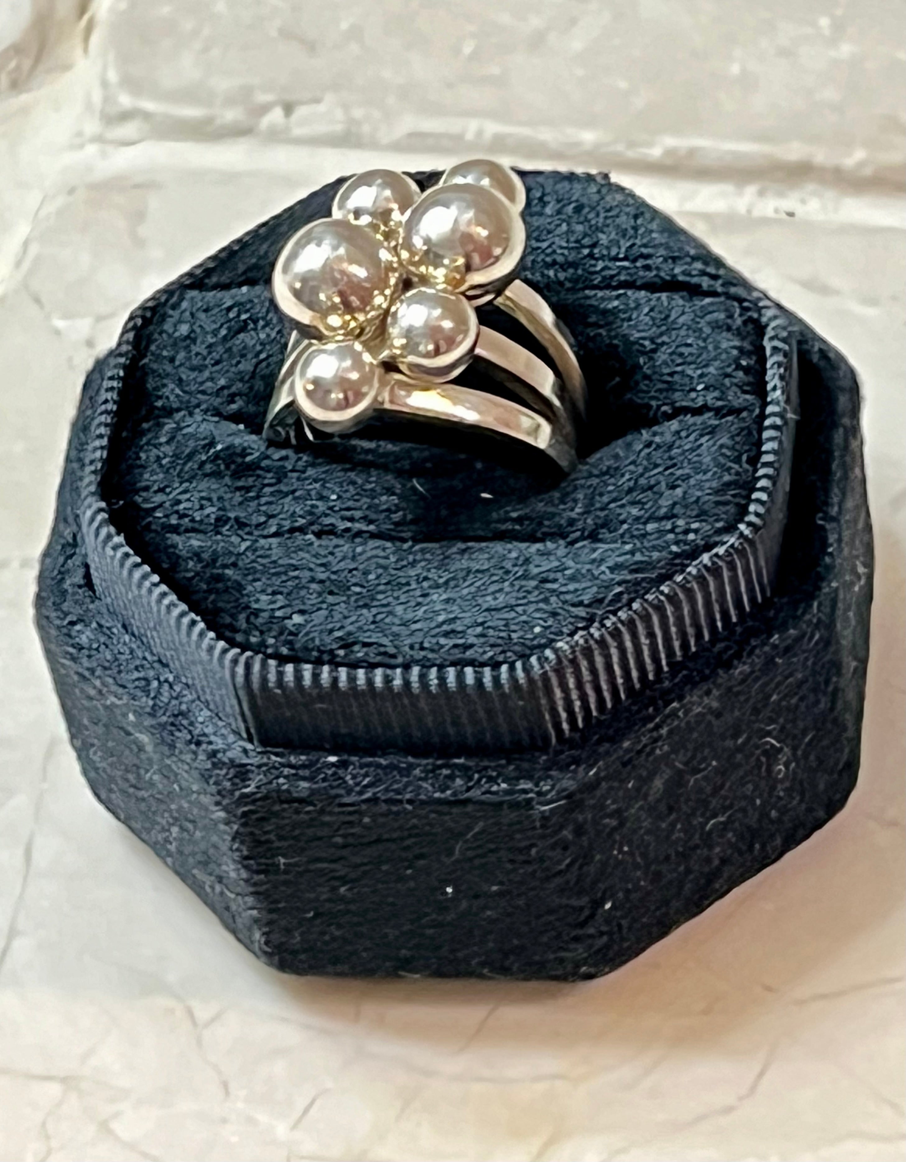 6 Sterling Silver Bubbles Ring Size 6.5