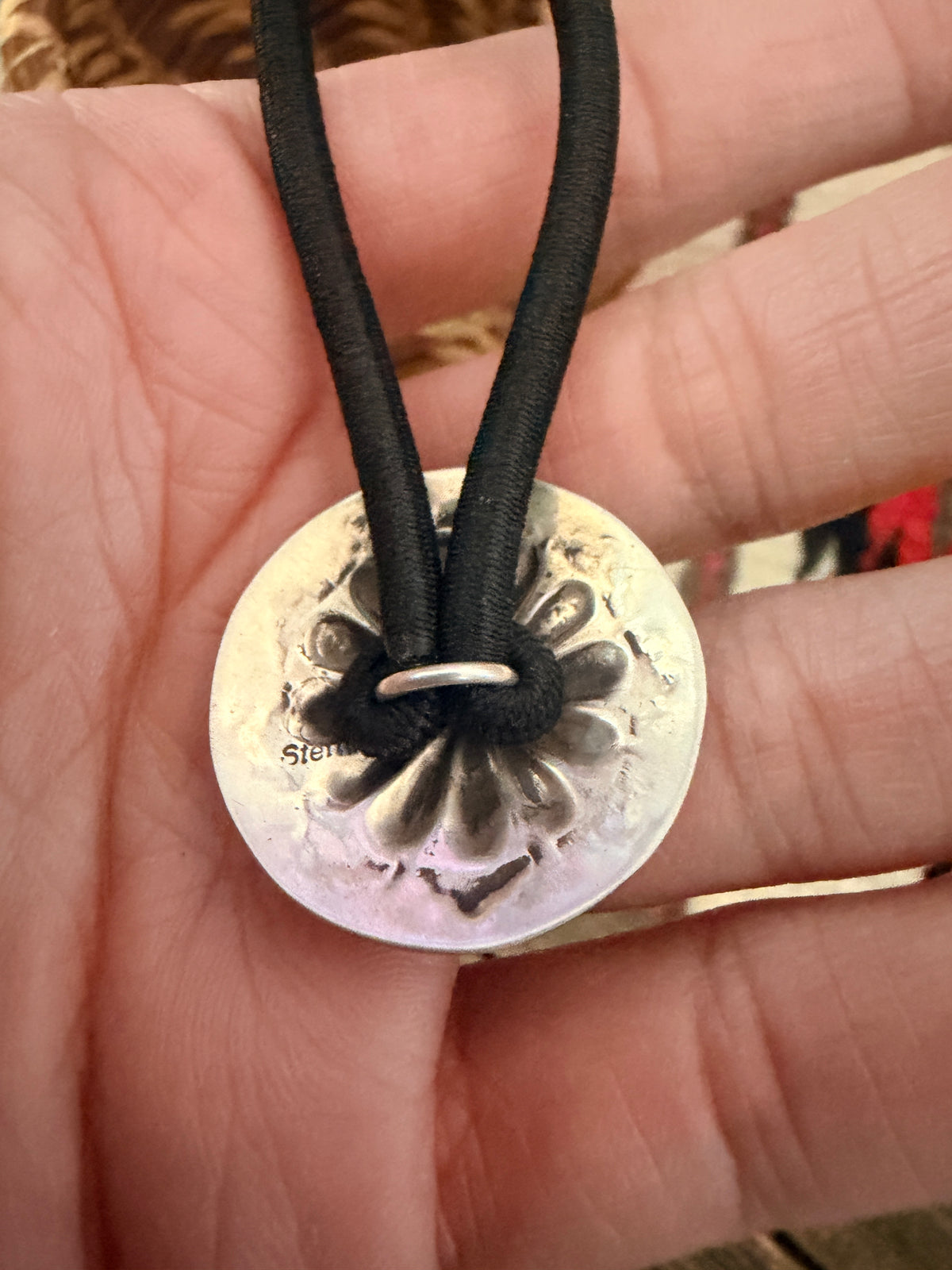 Handcrafted Turquoise & Sterling Silver Concho Hair Tie Charm