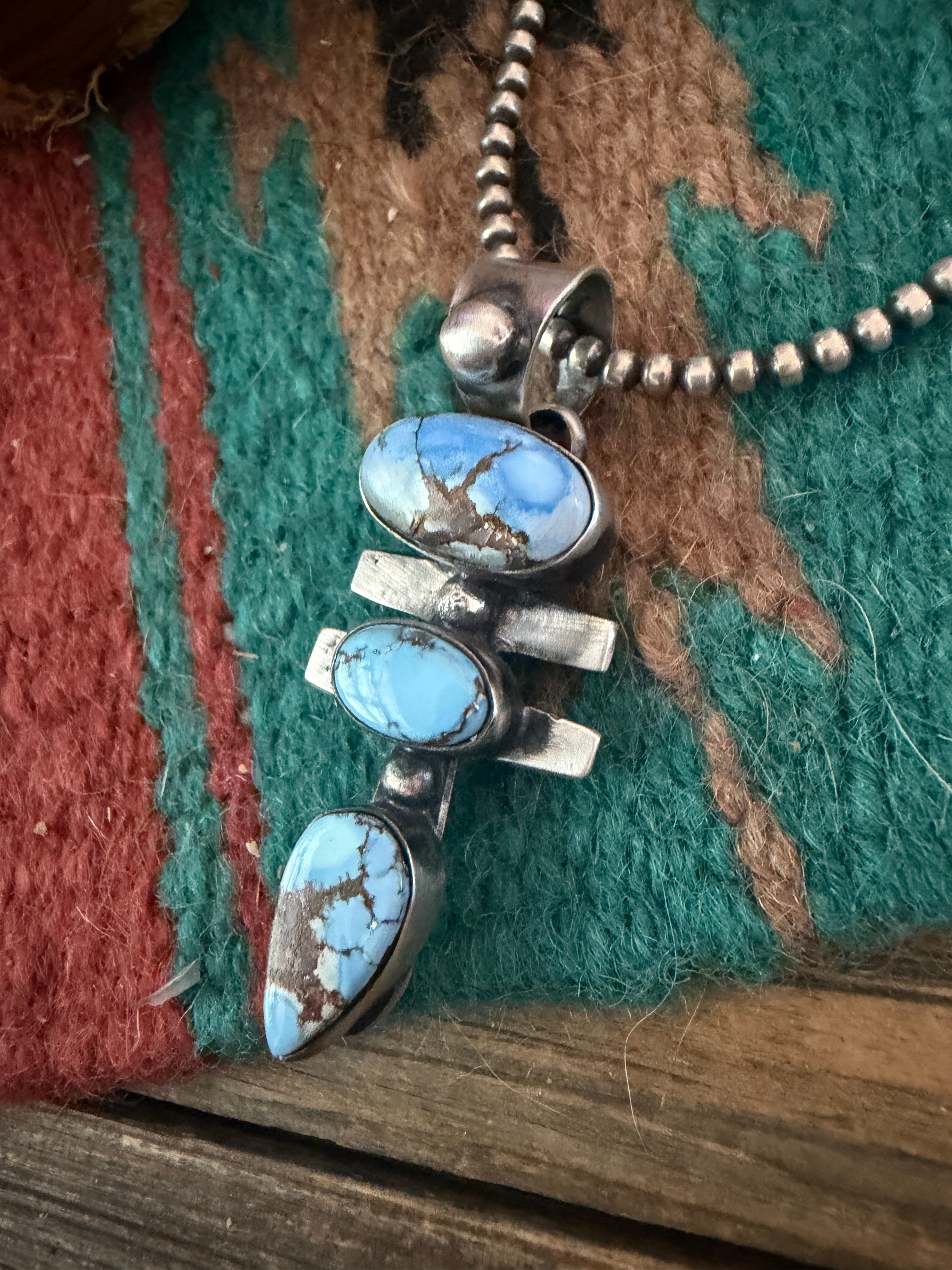 Handcrafted Sterling Silver & Golden Hills Turquoise Pendant by Chimney Butte