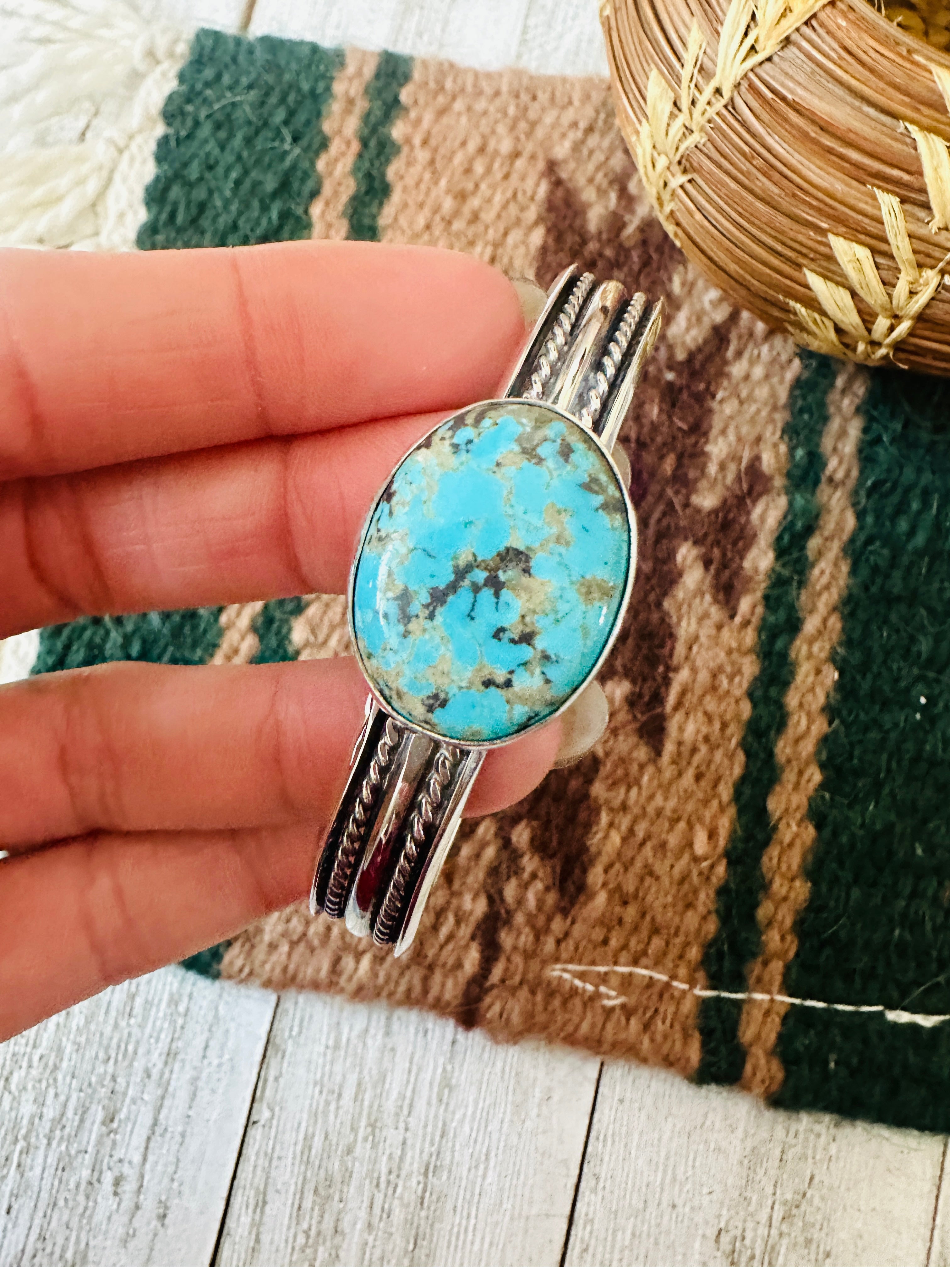 Navajo Turquoise & Sterling Silver Cuff Bracelet