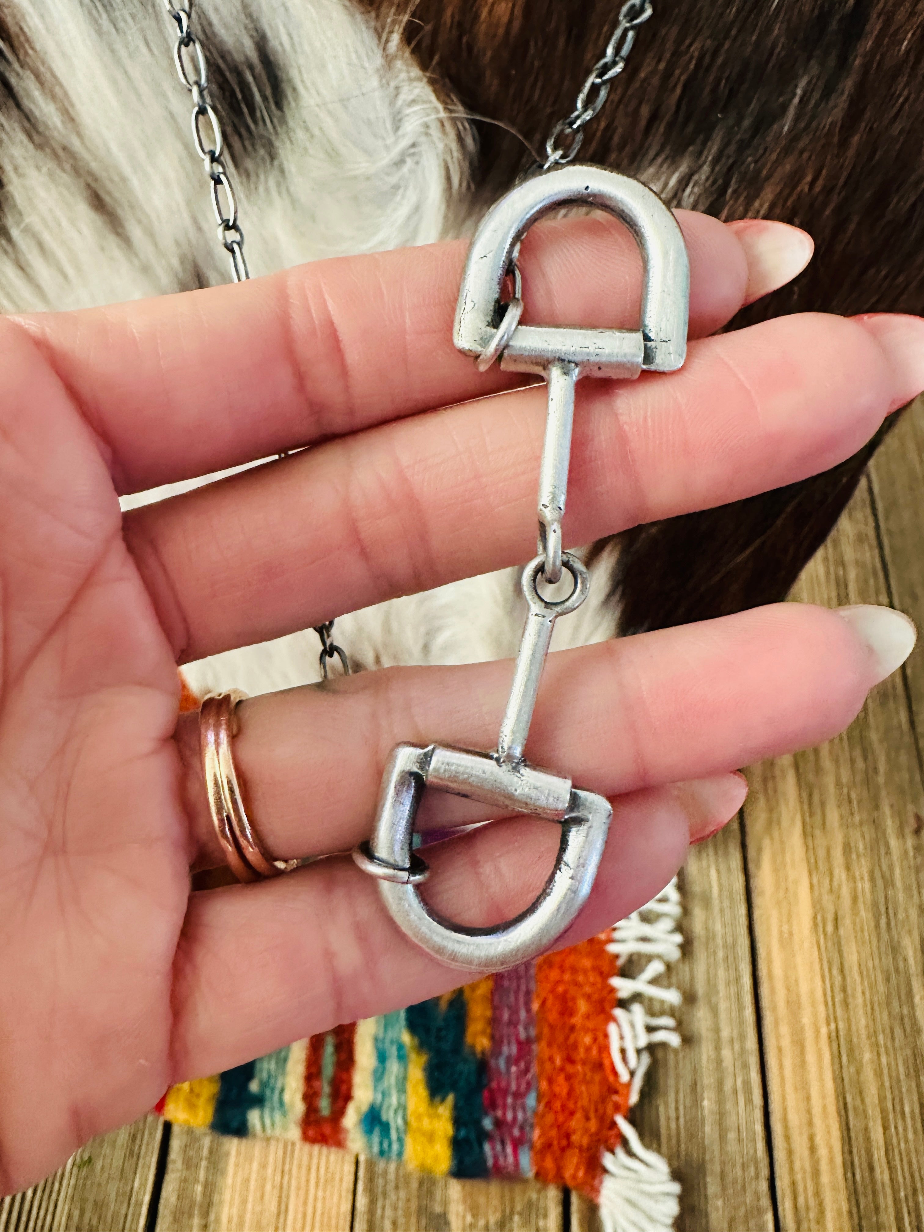 Handcrafted Sterling Silver Horse Bit Necklace