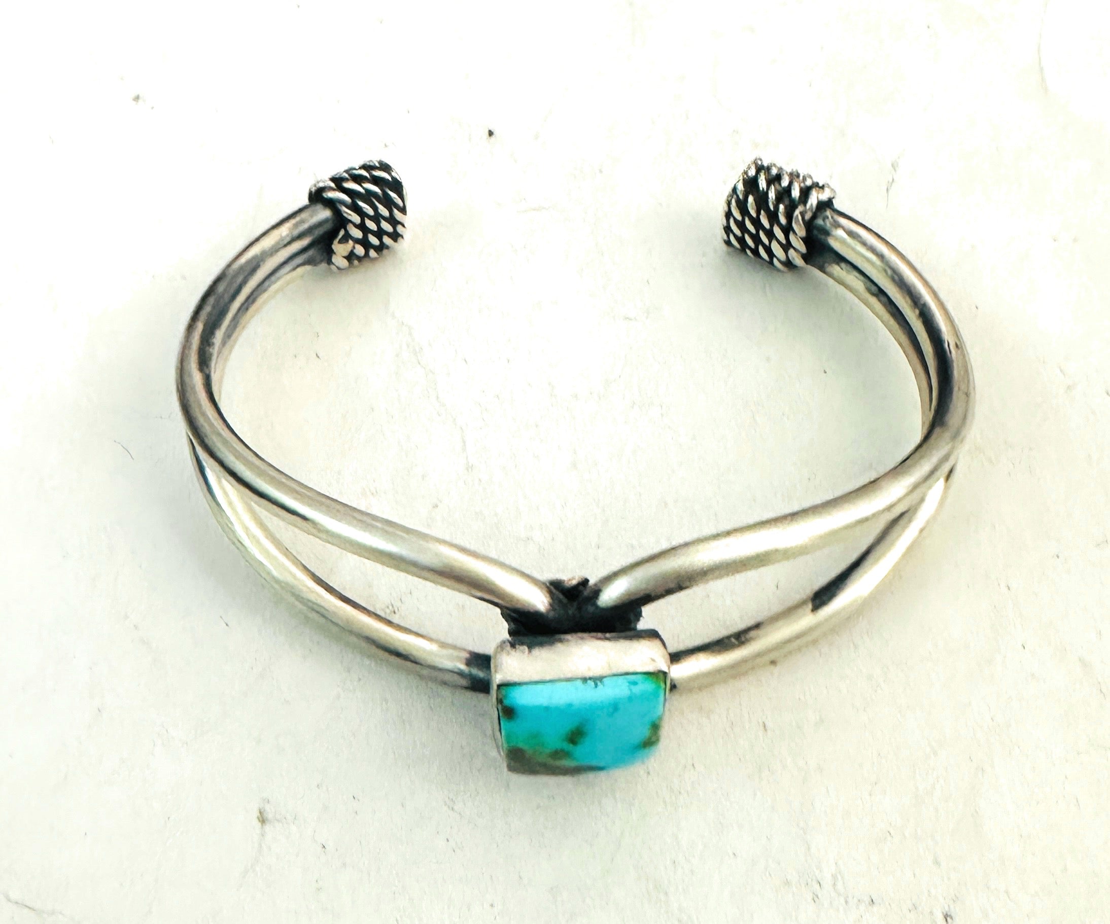 Navajo Sonoran Gold Turquoise & Sterling Silver Cuff Bracelet