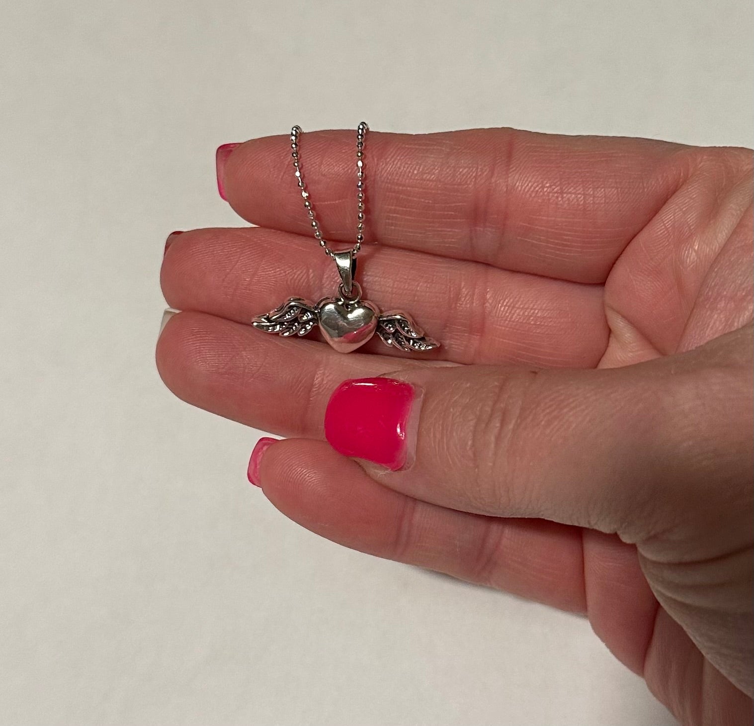 Winged Heart Sterling Silver Necklace
