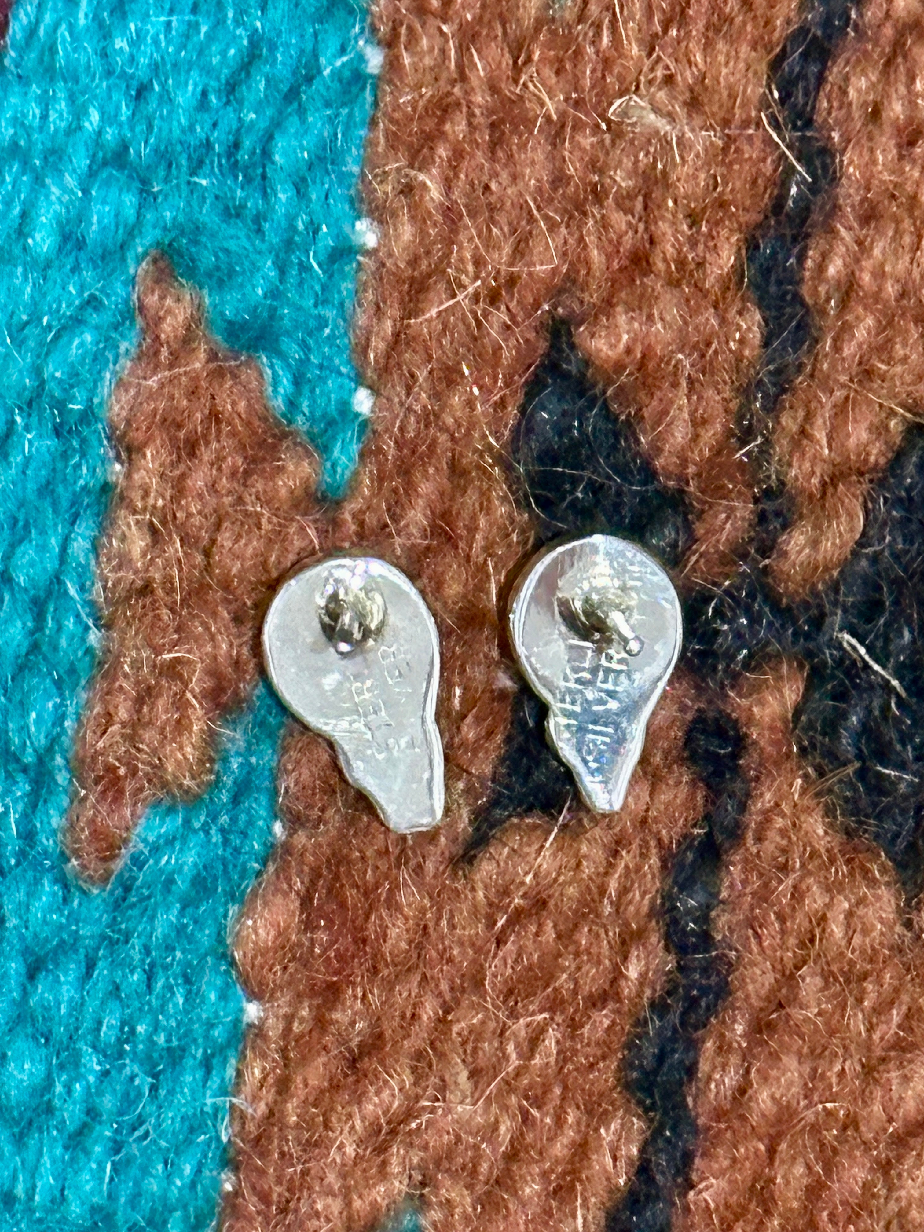 Handcrafted Sterling Silver & Turquoise Stud Earrings