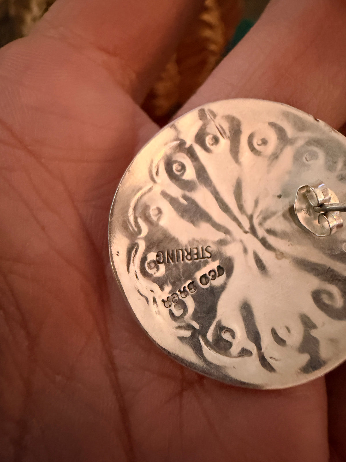Old Pawn Handcrafted Sterling Silver Concho Post Earrings