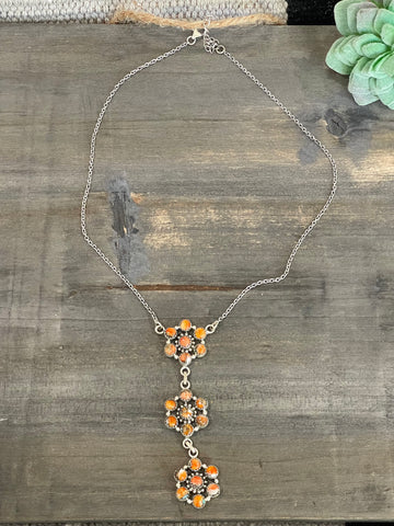 Handmade Sterling Silver & Spice Lariat Necklace