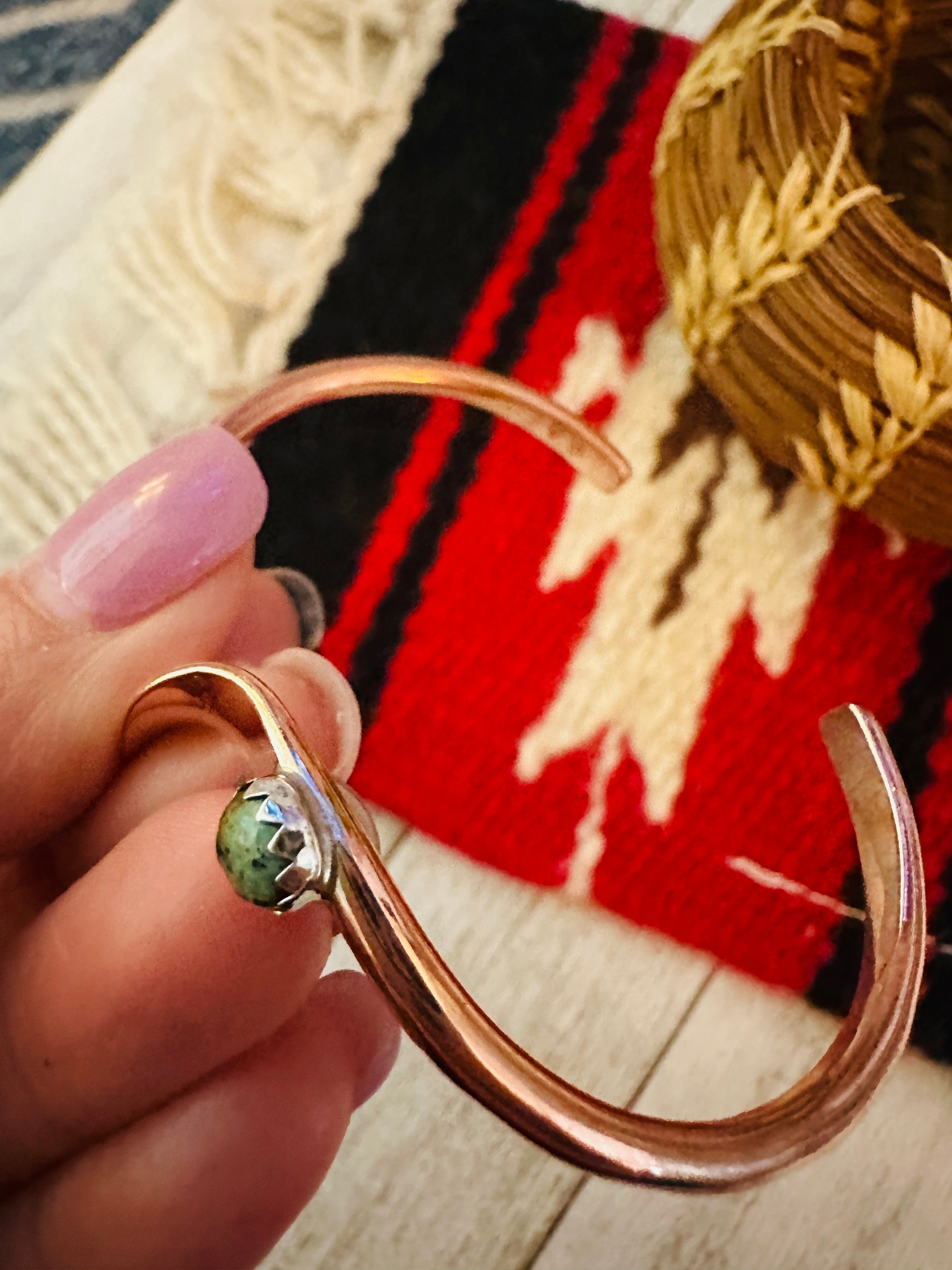Handcrafted Copper & Turquoise Cuff Bracelet