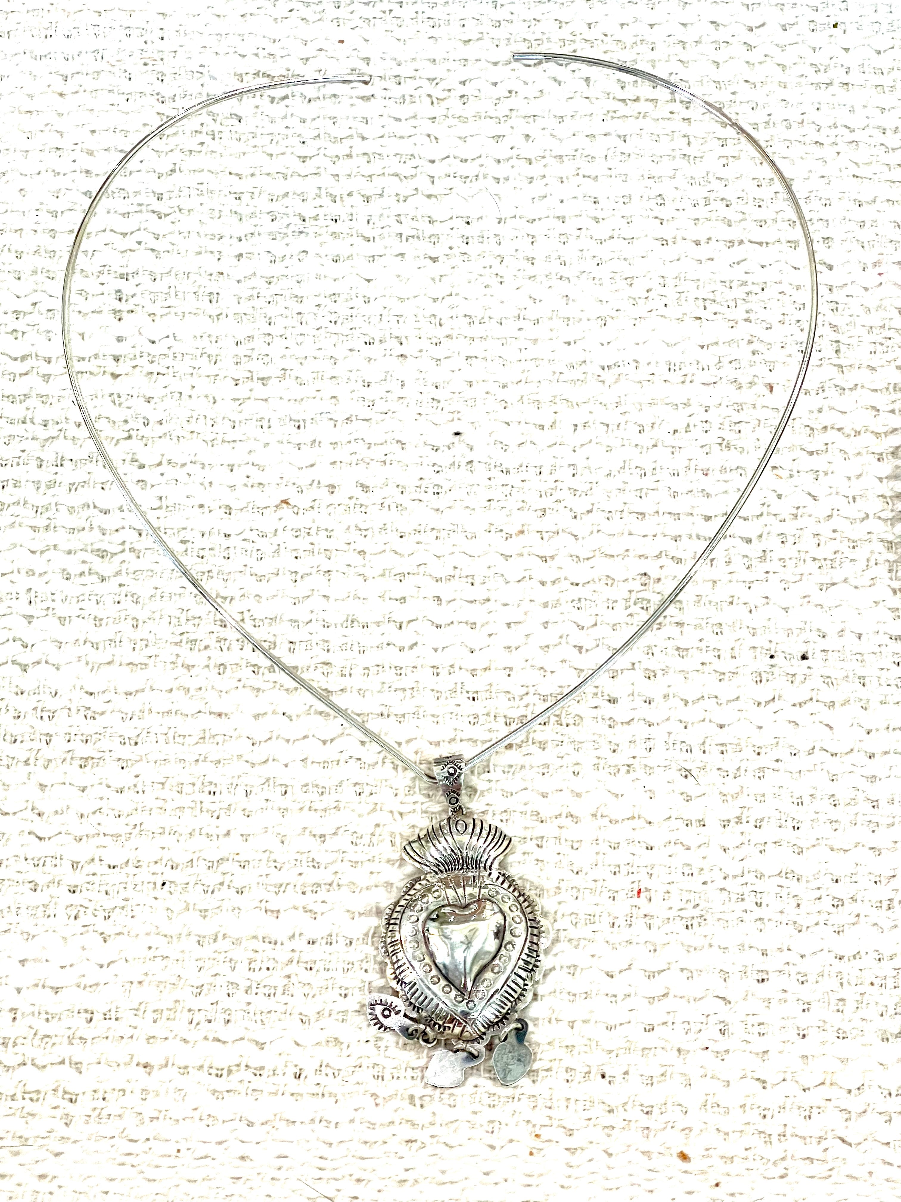 Handmade In Mexico Sterling Silver Wire Adjustable Necklace