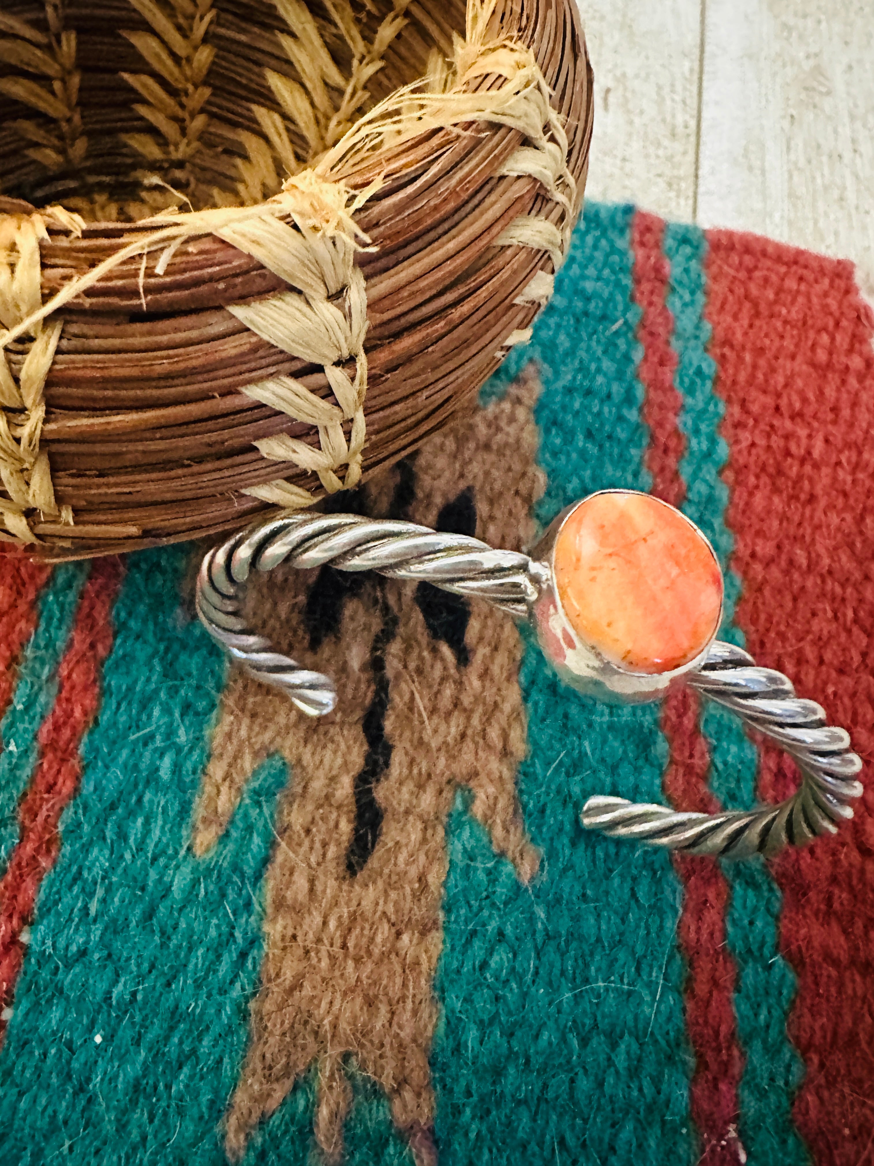 Handcrafted Spiny & Sterling Silver Cuff Bracelet