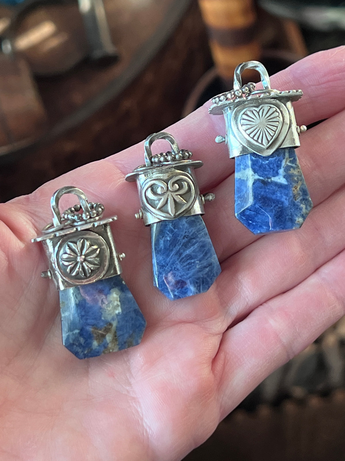 Tularosa Sterling Silver Gem Collector 30” + 2” Beaded Necklace w/ Faceted Sodalite Pendant