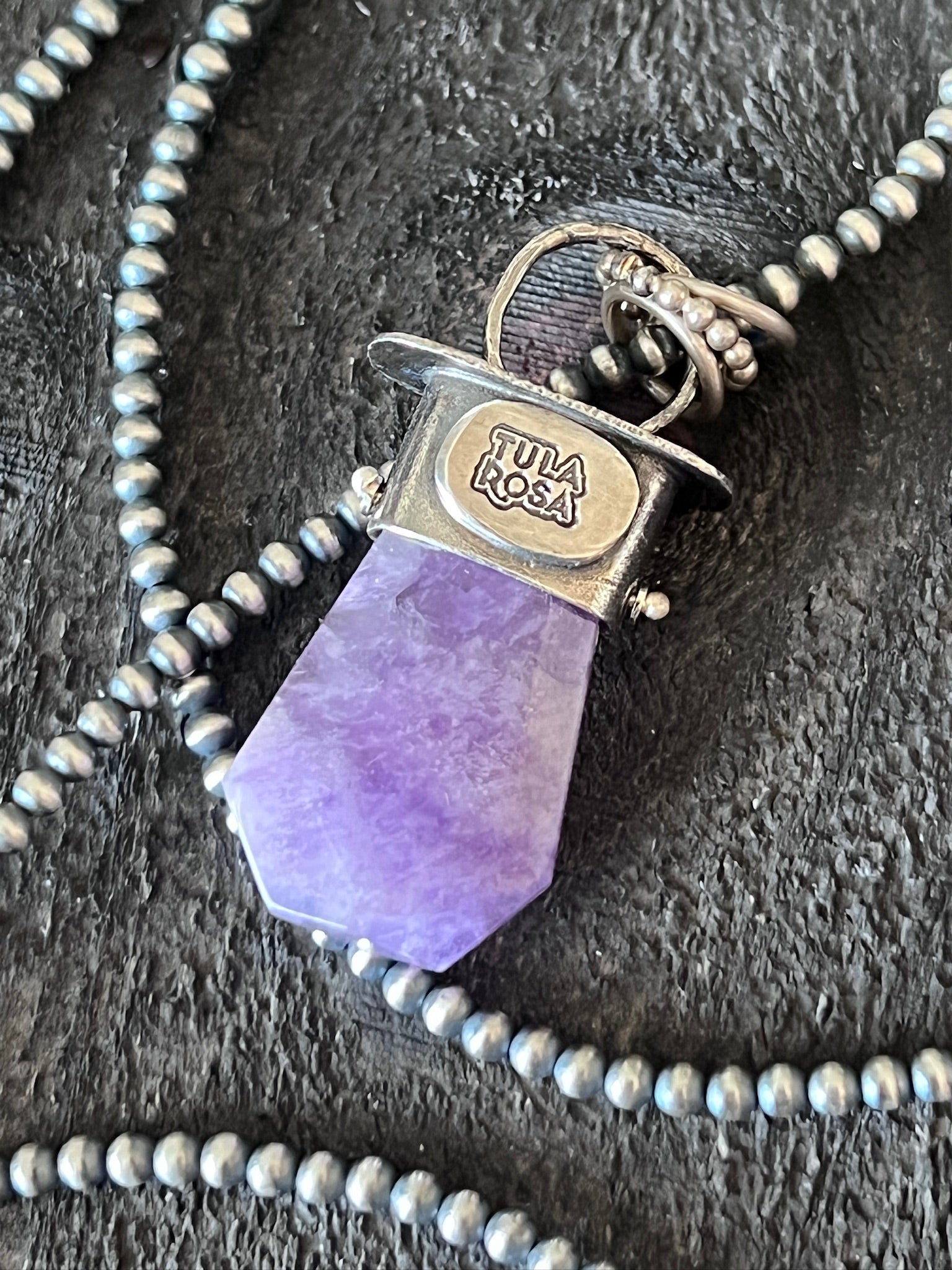 Sterling Silver Gem Collector 30” + 2” Beaded Necklace w/ Amethyst & Heart Pendant