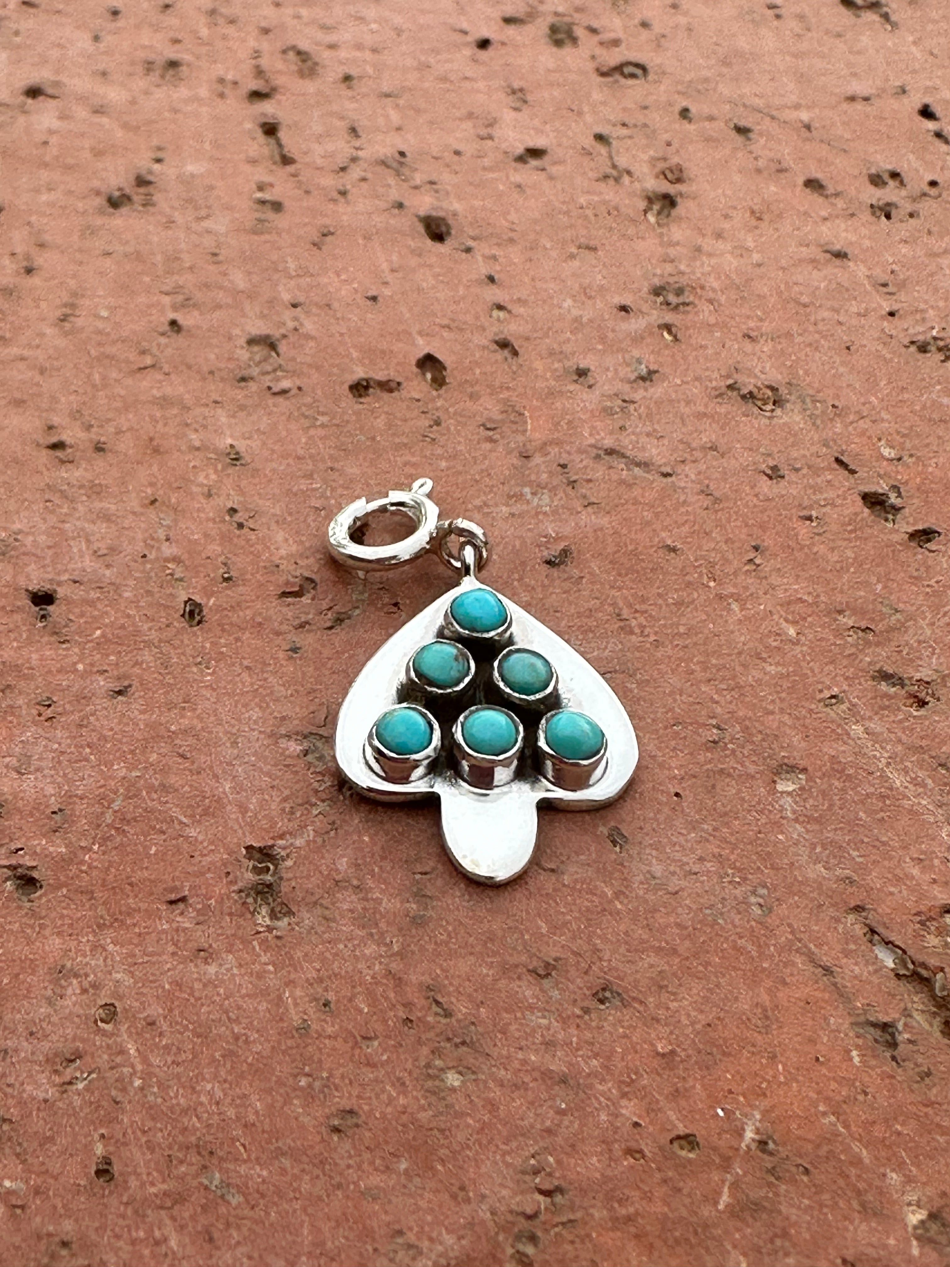 Sterling Silver and Turquoise Mini Christmas Tree Charm