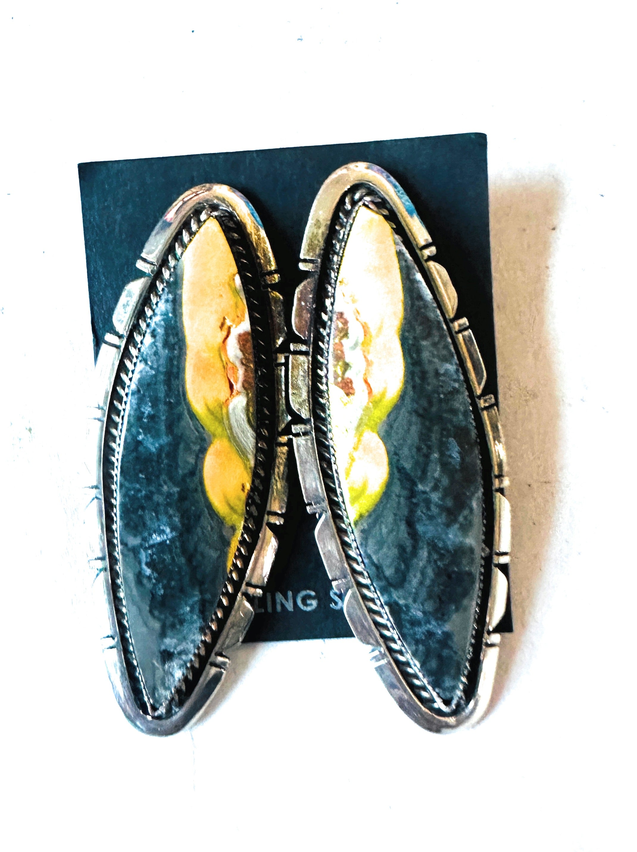 Navajo Bumblebee  & Sterling Silver Earrings by Wydell Billie