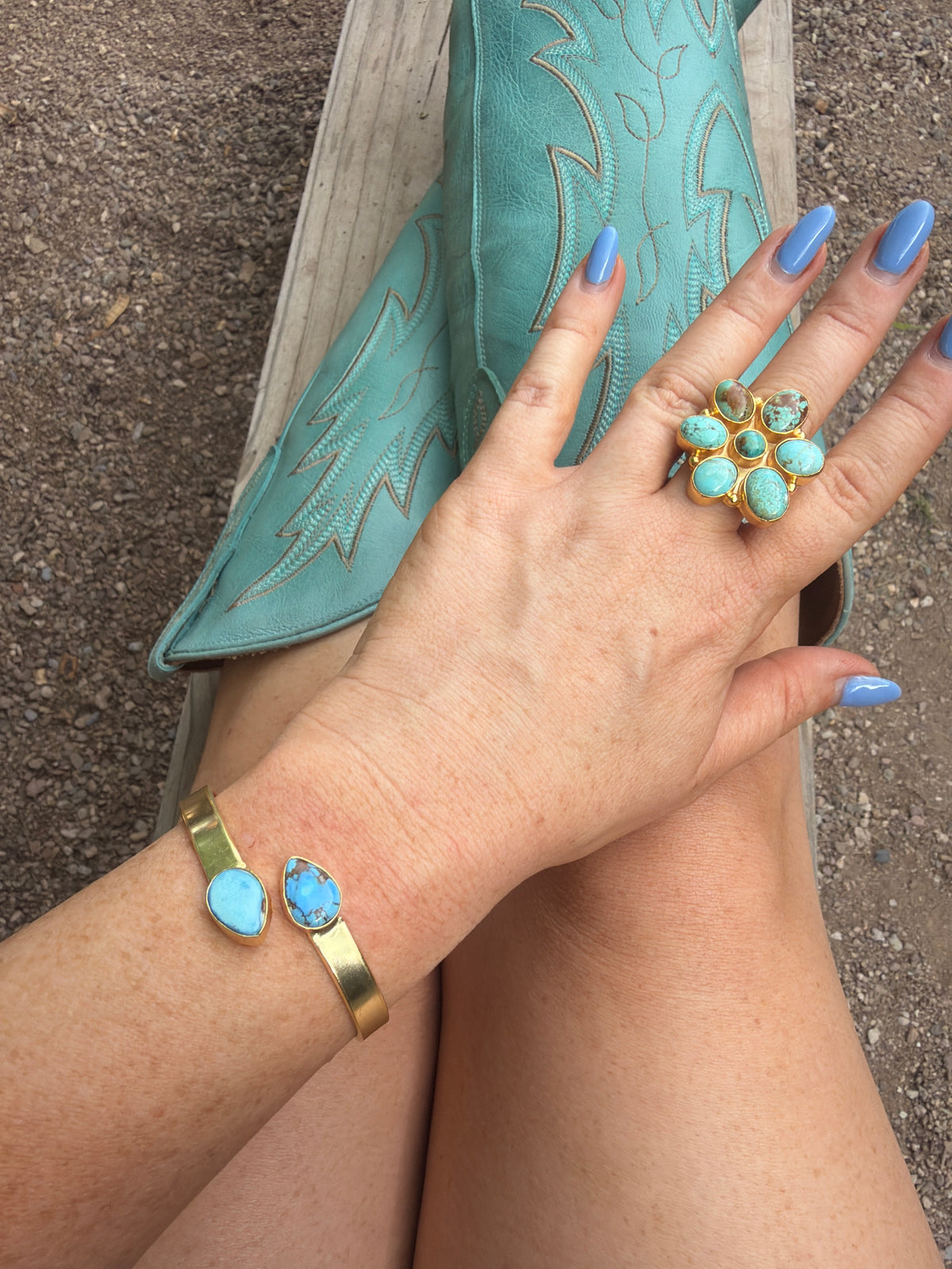 “The Golden Collection” Painted Desert Handmade Golden Hills Gold Plated Adjustable Bracelet Cuff STYLE 11