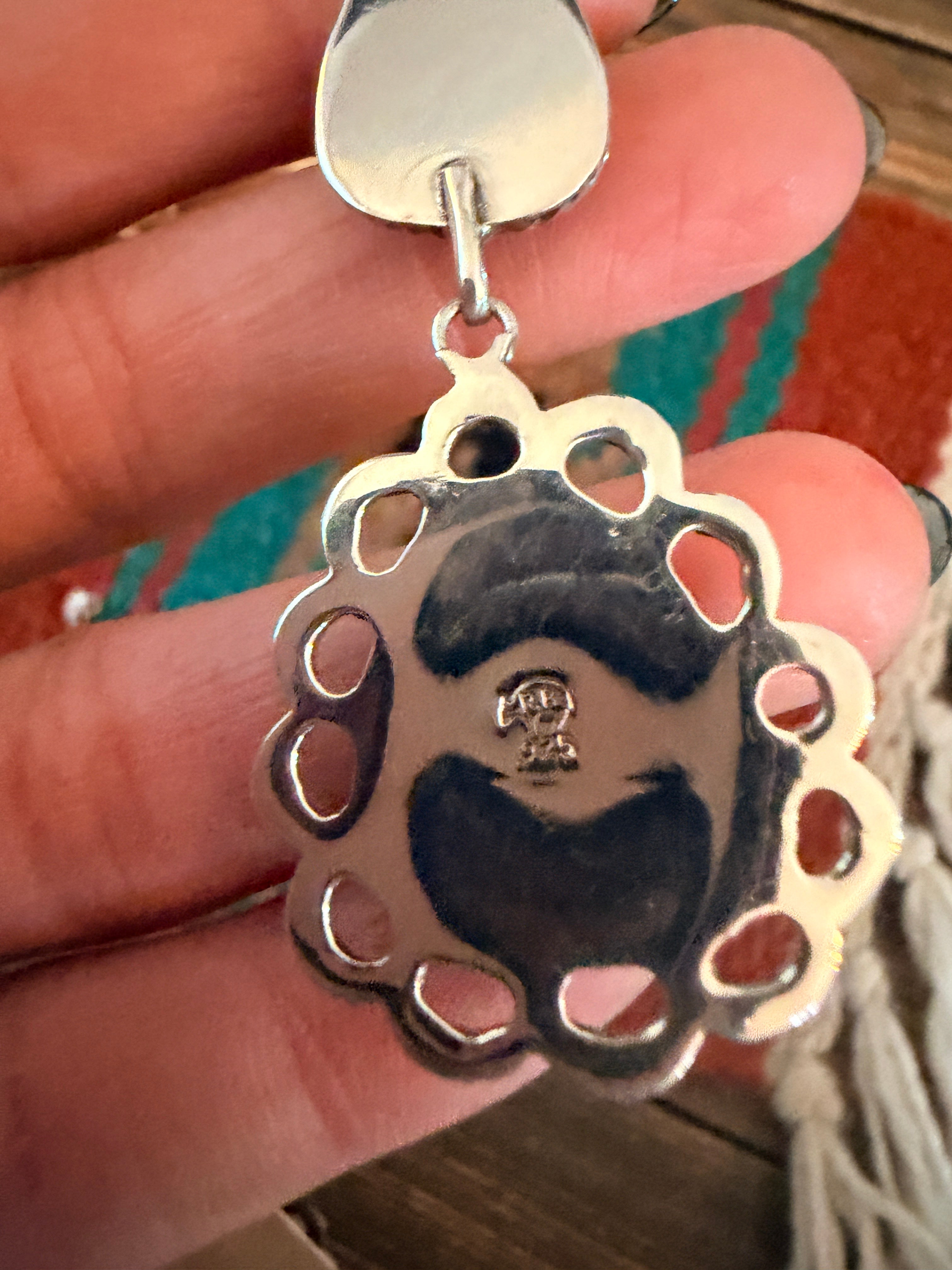 Handcrafted Turquoise & Sterling Silver Dangle Earrings